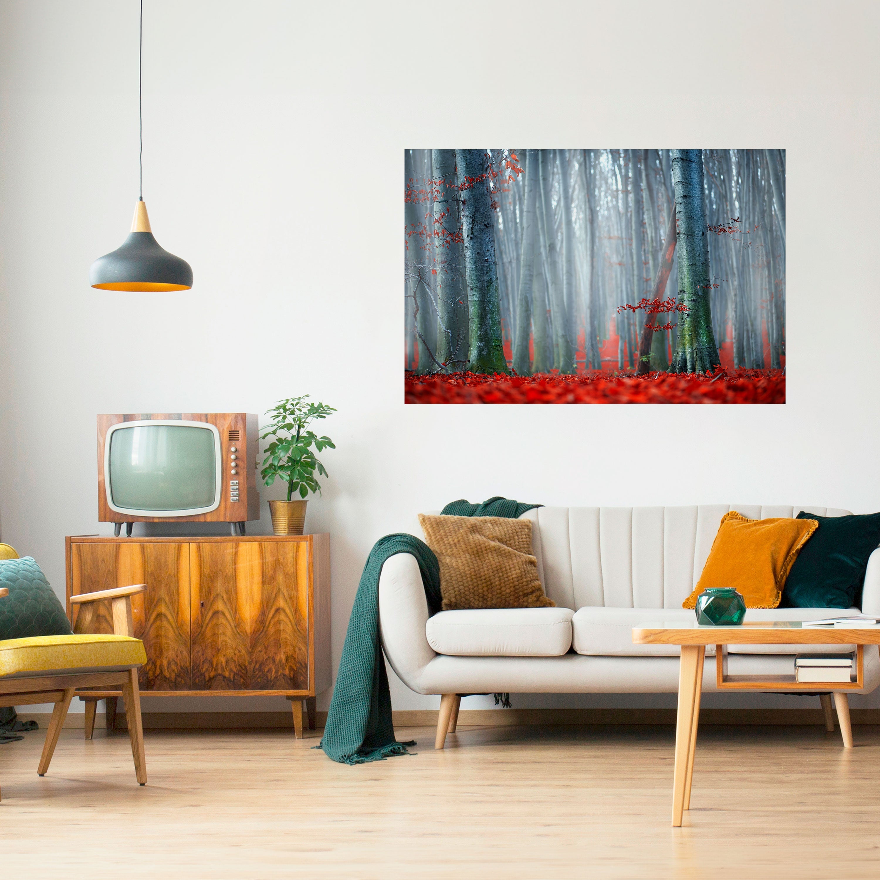 TRANQUIL RED ELEGANCE Horizontales Poster zum Abziehen und Aufkleben