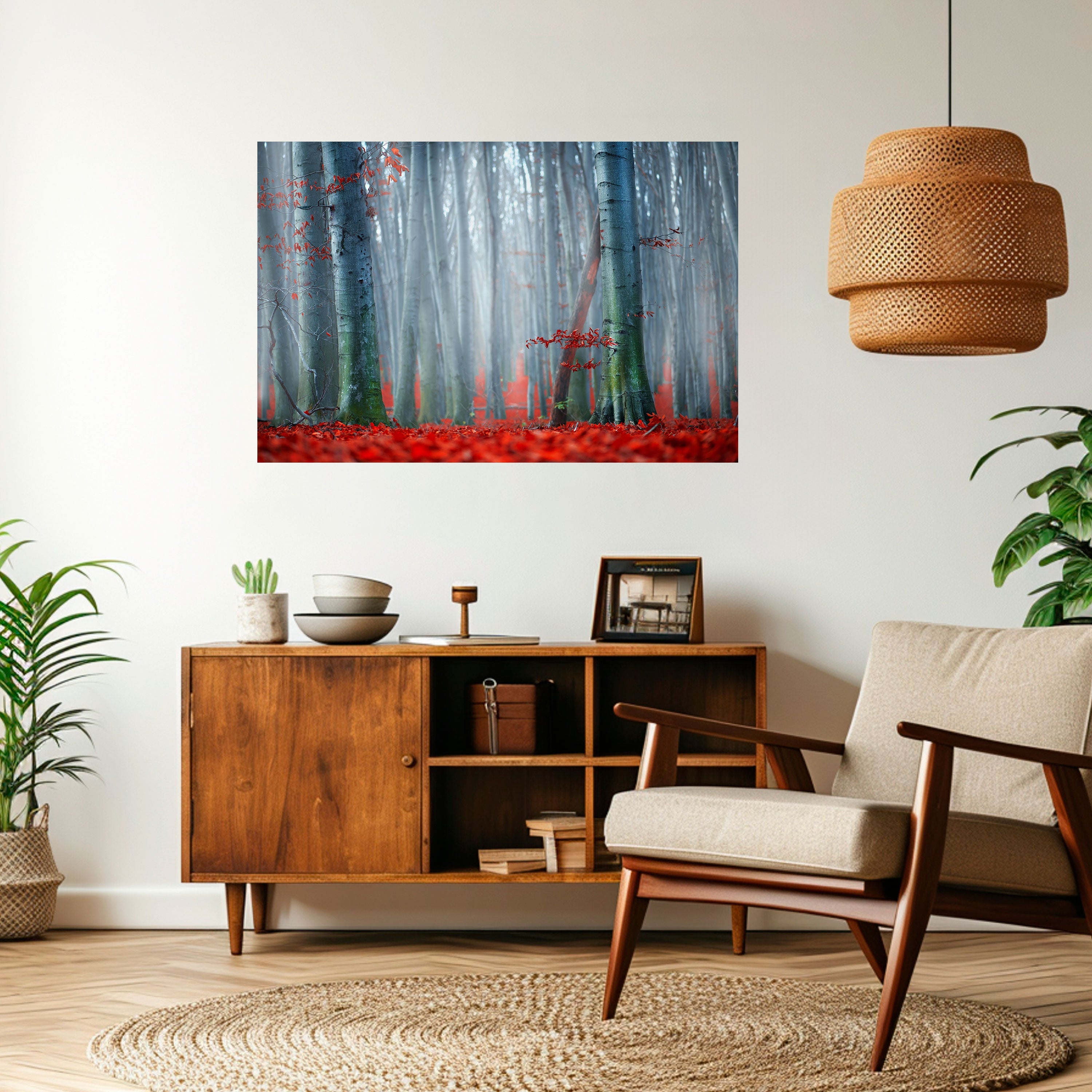 TRANQUIL RED ELEGANCE Horizontales Poster zum Abziehen und Aufkleben
