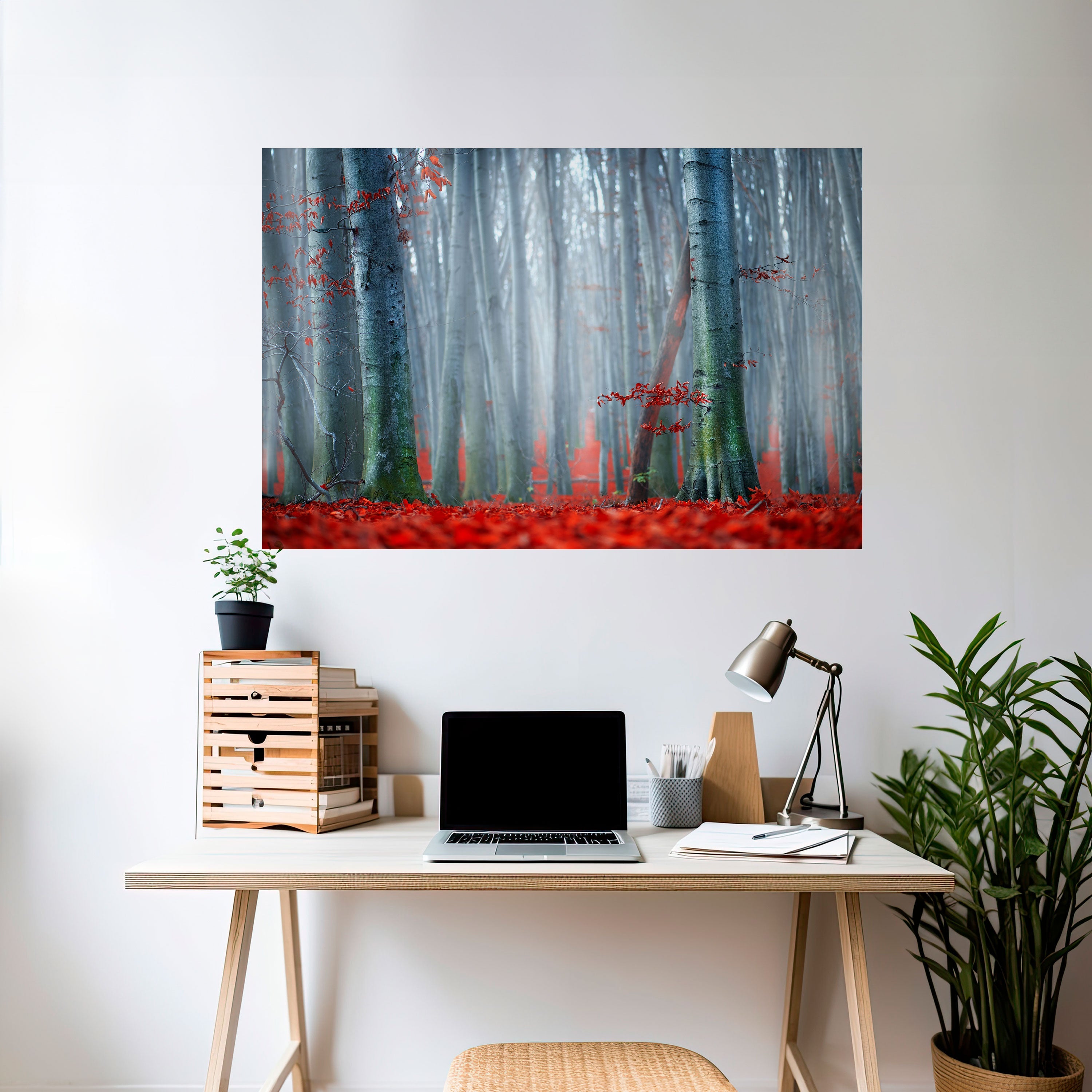 TRANQUIL RED ELEGANCE Horizontales Poster zum Abziehen und Aufkleben