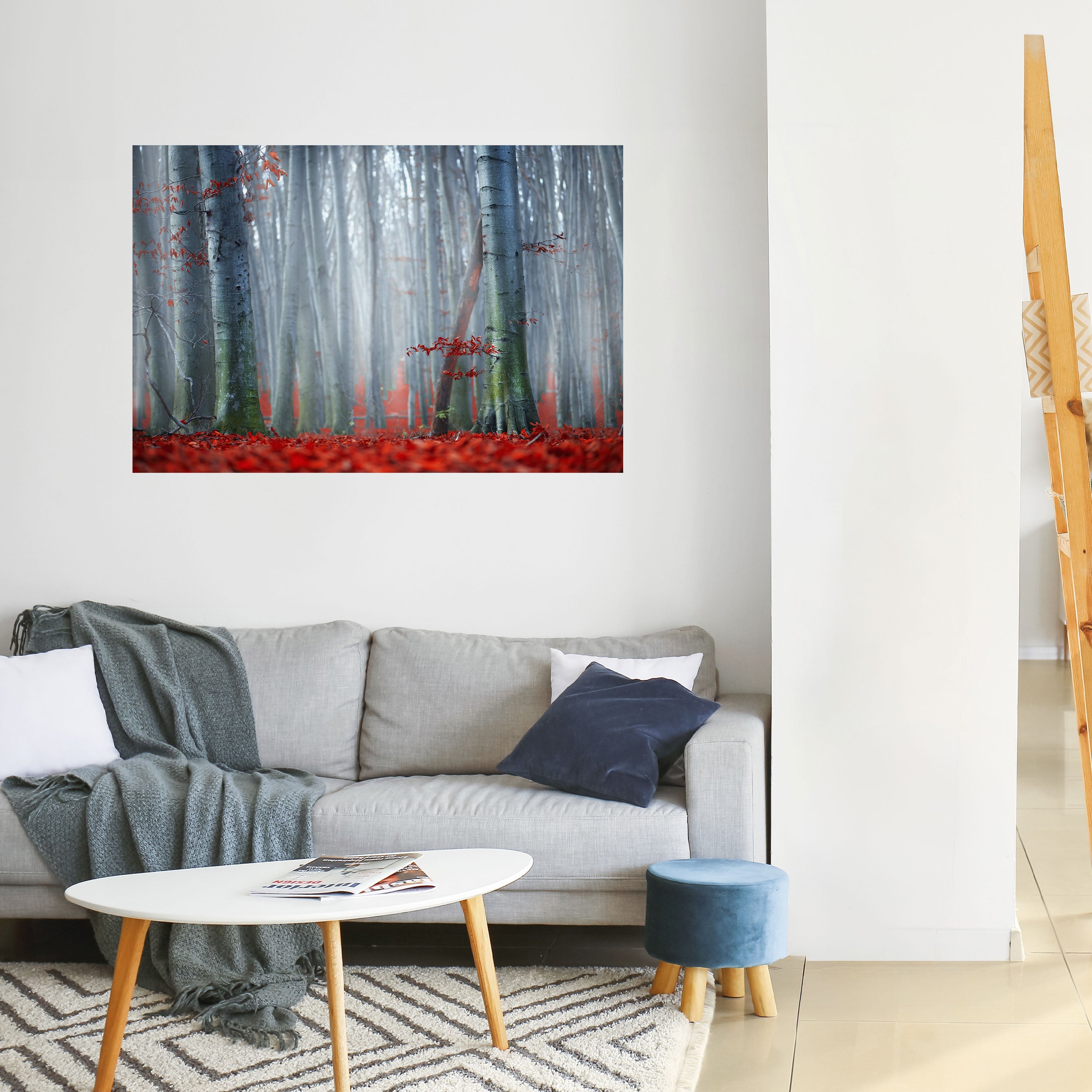 TRANQUIL RED ELEGANCE Horizontales Poster zum Abziehen und Aufkleben