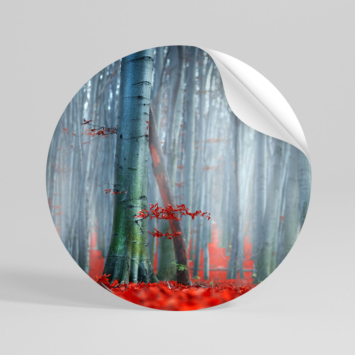 TRANQUIL RED ELEGANCE Runder Wandsticker zum Abziehen und Aufkleben