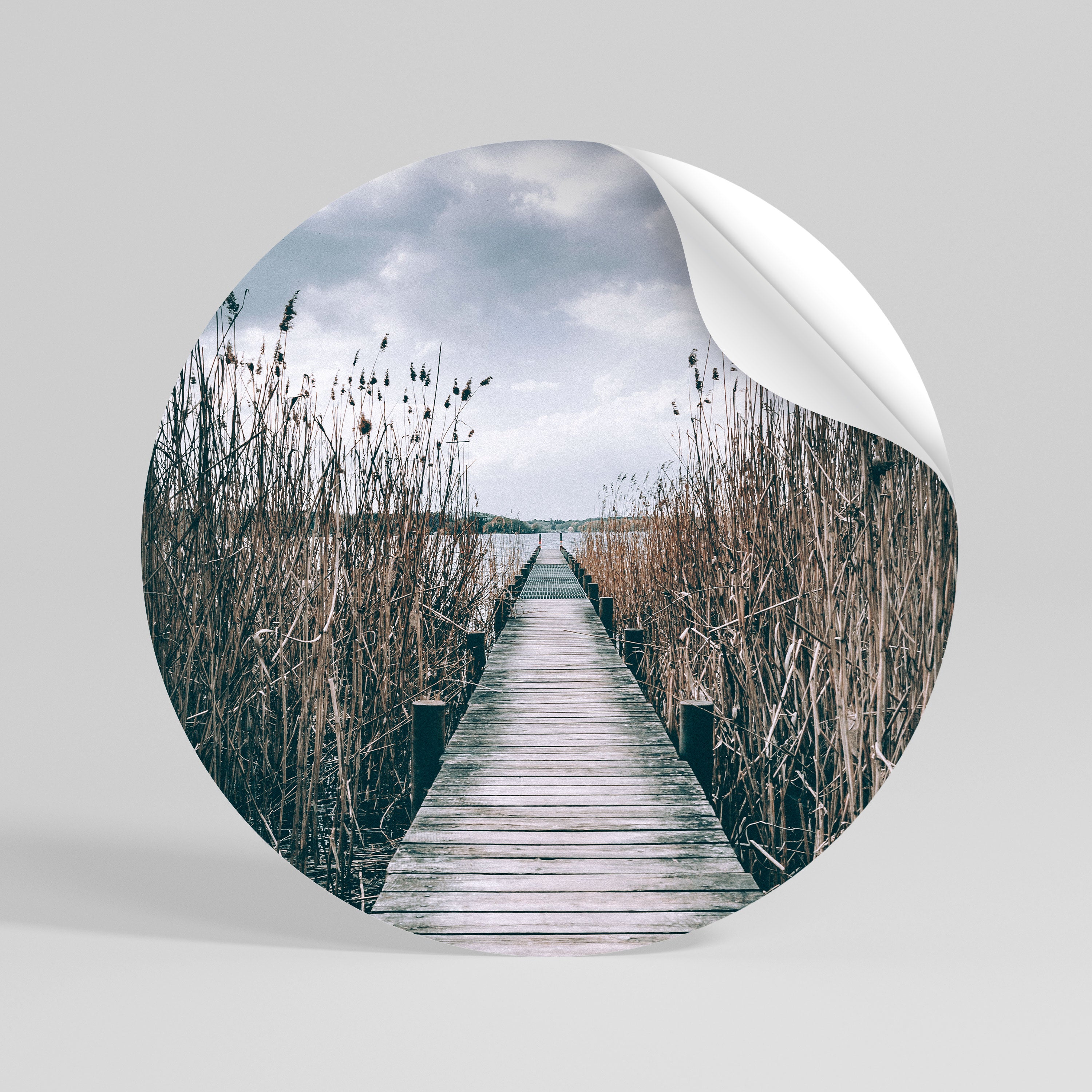 GAZE INTO STILLNESS Runder Wandsticker zum Abziehen und Aufkleben