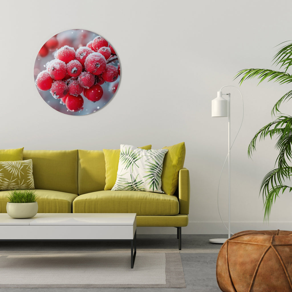 WINTER'S CRIMSON TREASURES Runde Wanddekoration Ø 69 cm