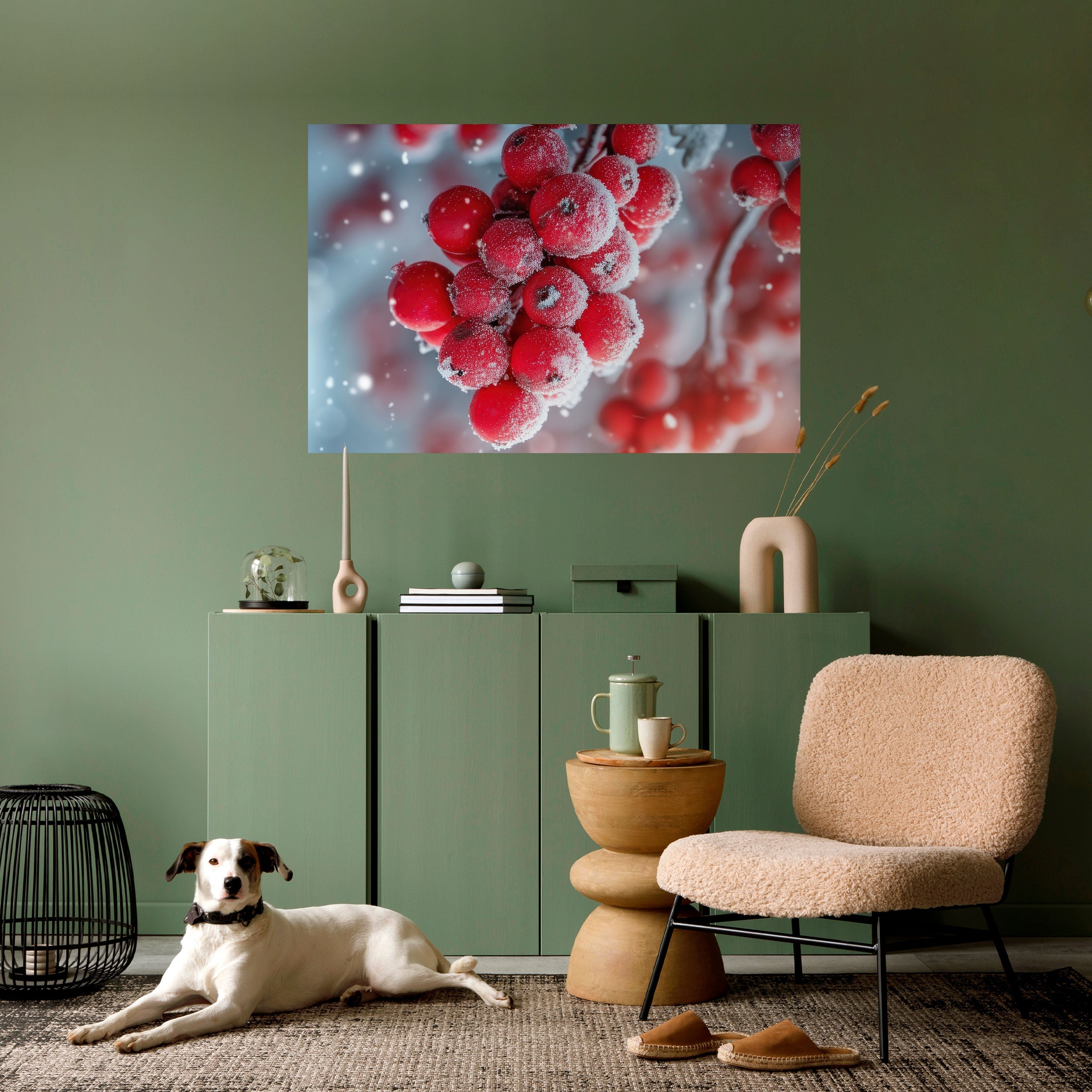 WINTER'S CRIMSON TREASURES Horizontales Poster zum Abziehen und Aufkleben