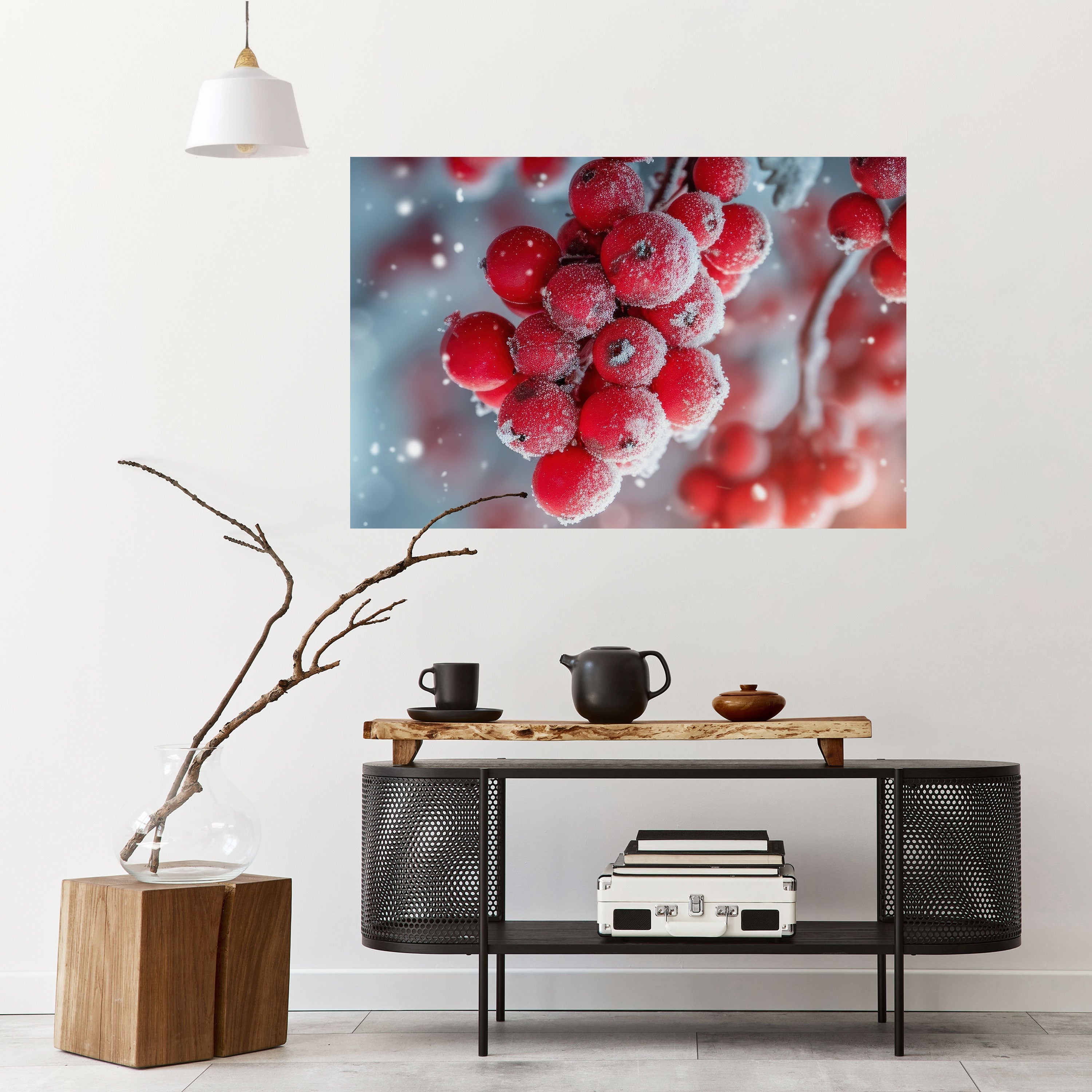 WINTER'S CRIMSON TREASURES Horizontales Poster zum Abziehen und Aufkleben