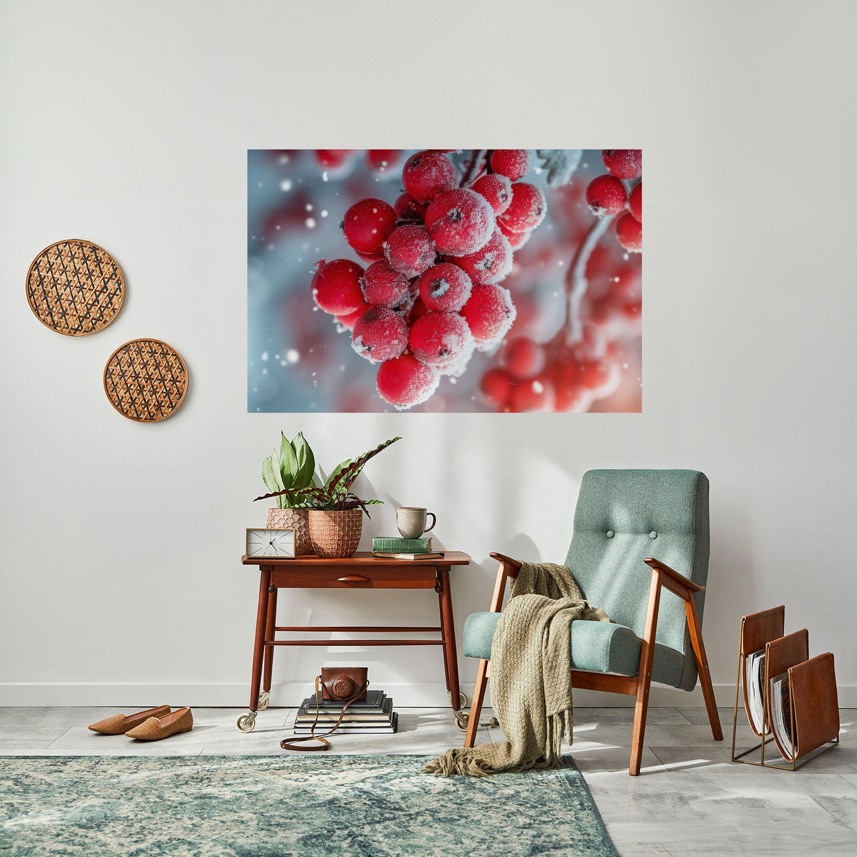 WINTER'S CRIMSON TREASURES Horizontales Poster zum Abziehen und Aufkleben