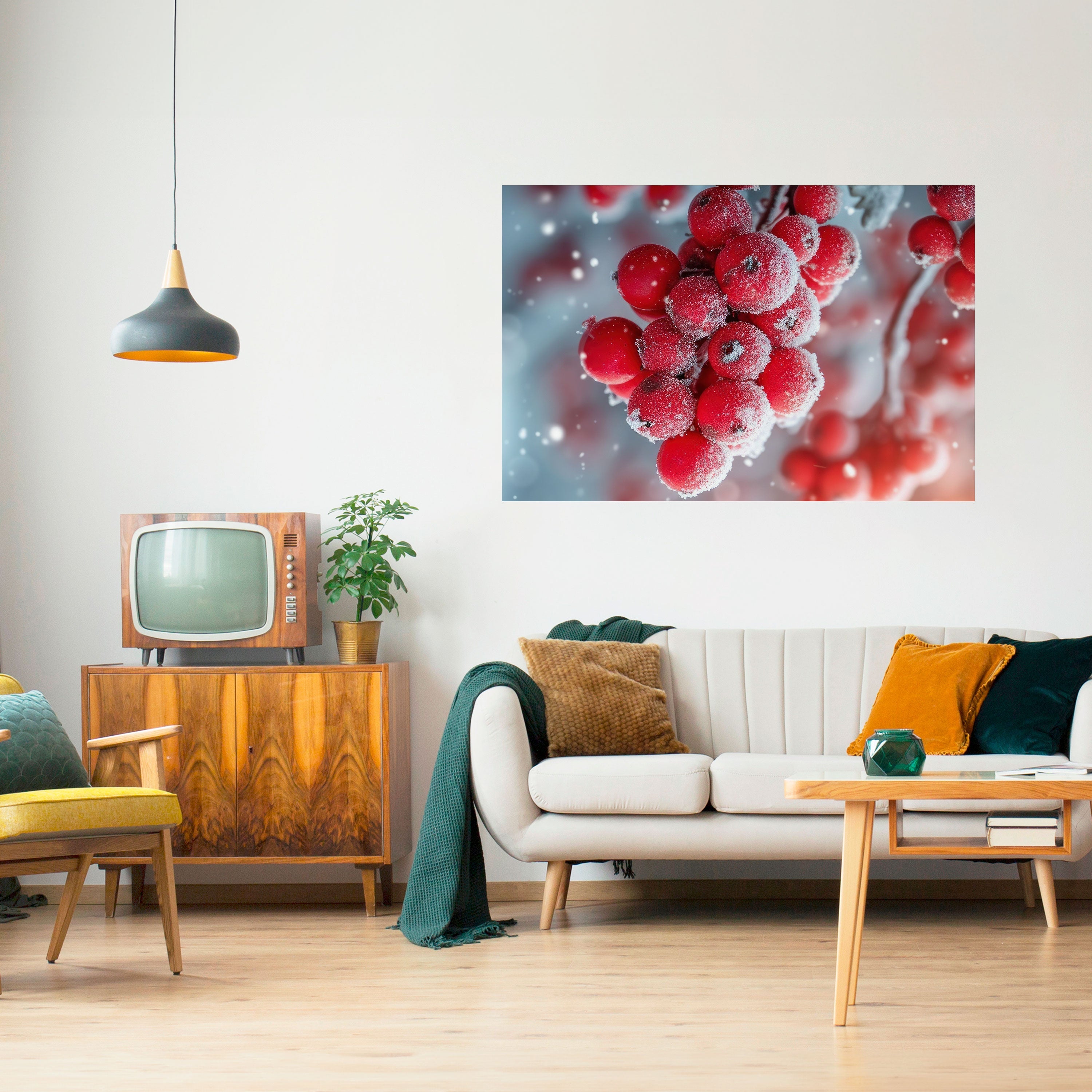WINTER'S CRIMSON TREASURES Horizontales Poster zum Abziehen und Aufkleben