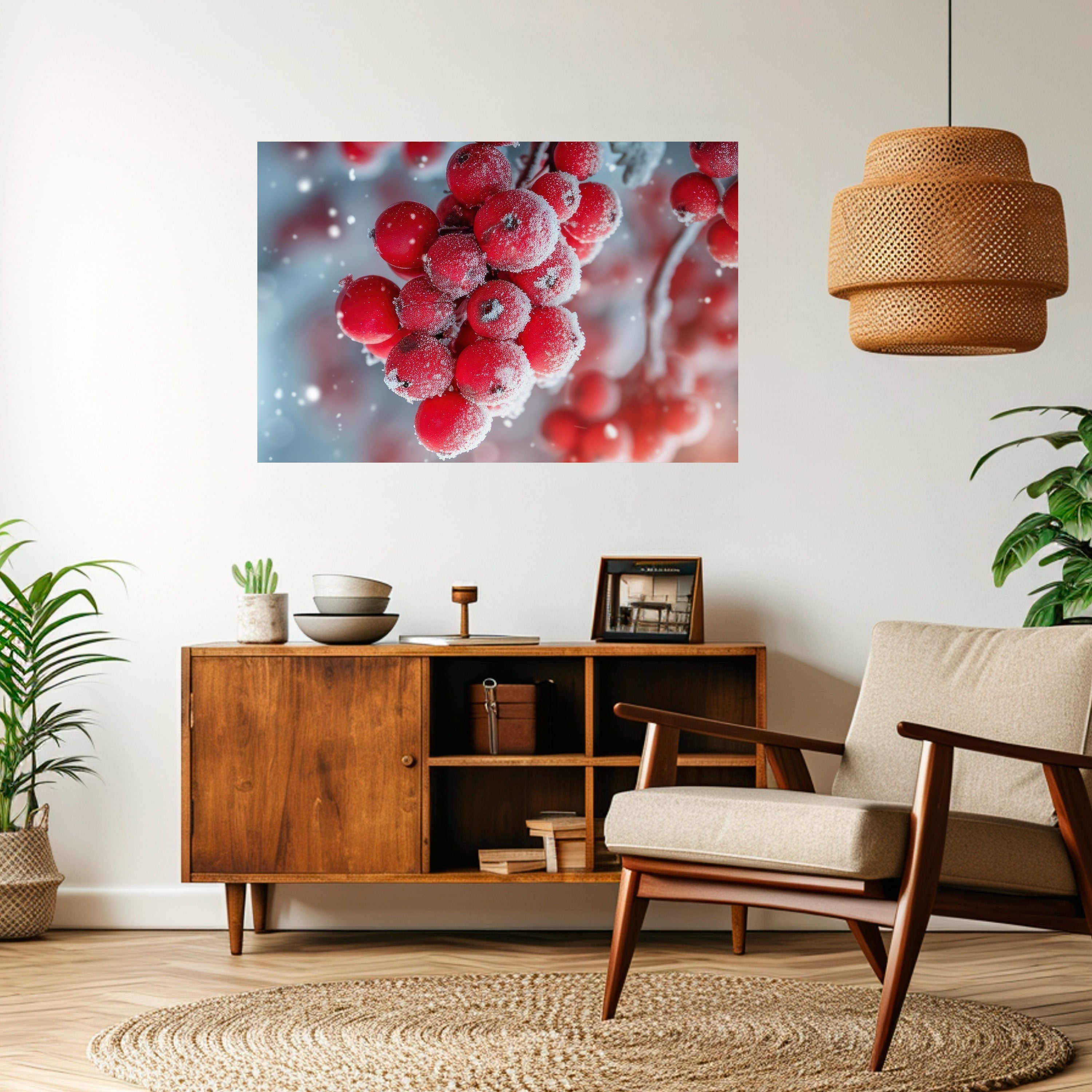 WINTER'S CRIMSON TREASURES Horizontales Poster zum Abziehen und Aufkleben
