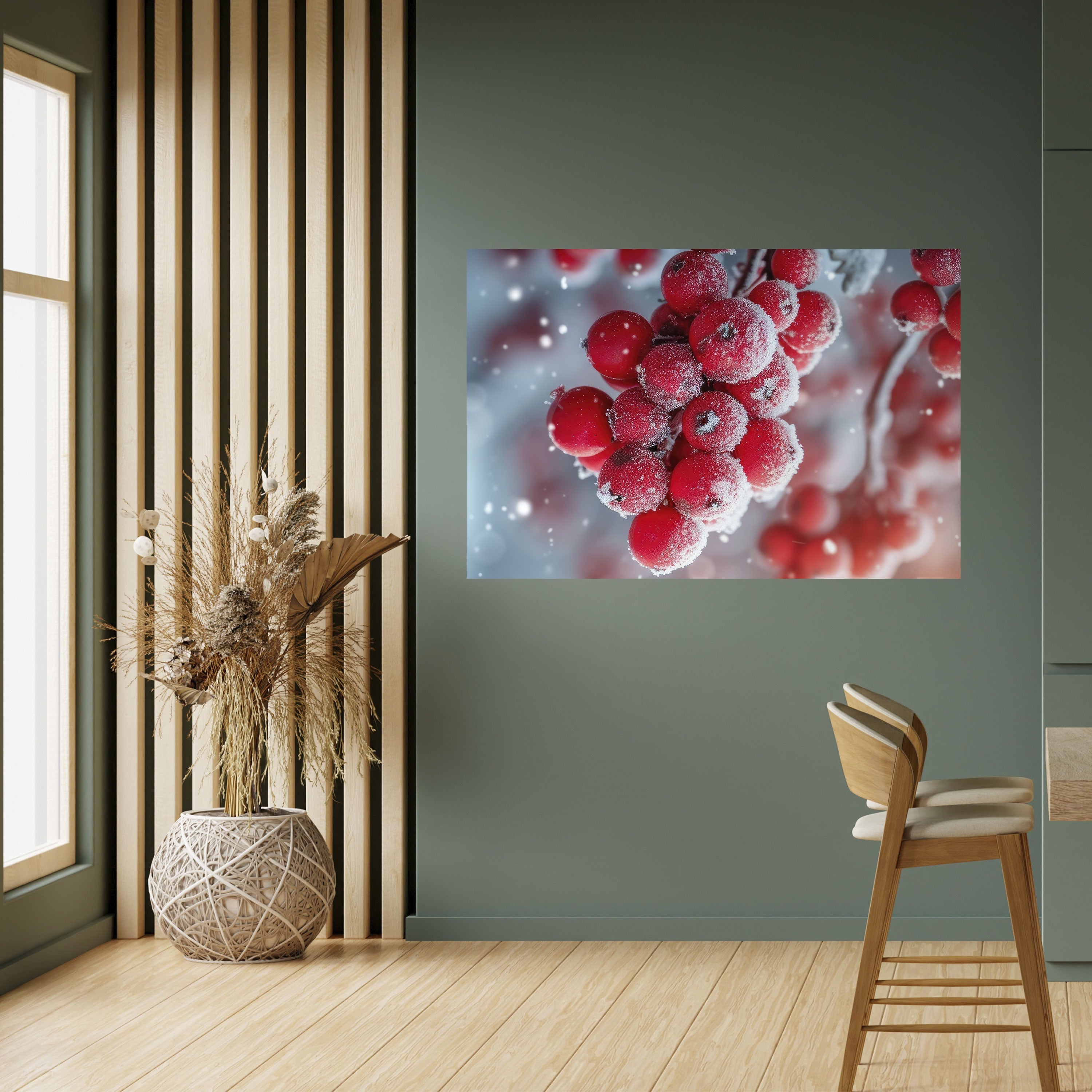 WINTER'S CRIMSON TREASURES Horizontales Poster zum Abziehen und Aufkleben