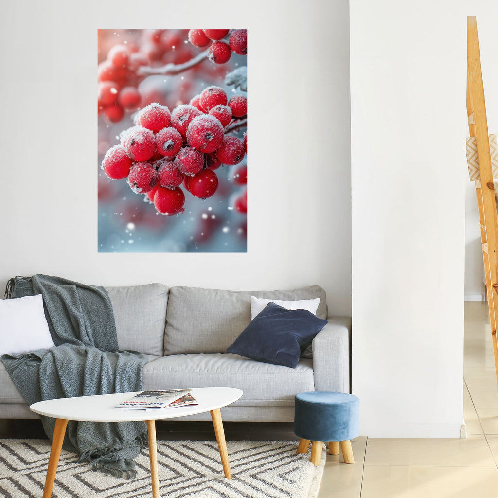 WINTER'S CRIMSON TREASURES Vertikales Poster zum Abziehen und Aufkleben