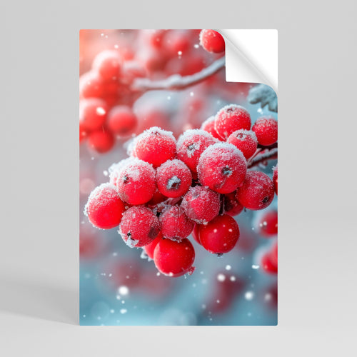 WINTER'S CRIMSON TREASURES Selbstklebendes Poster - Hochformat