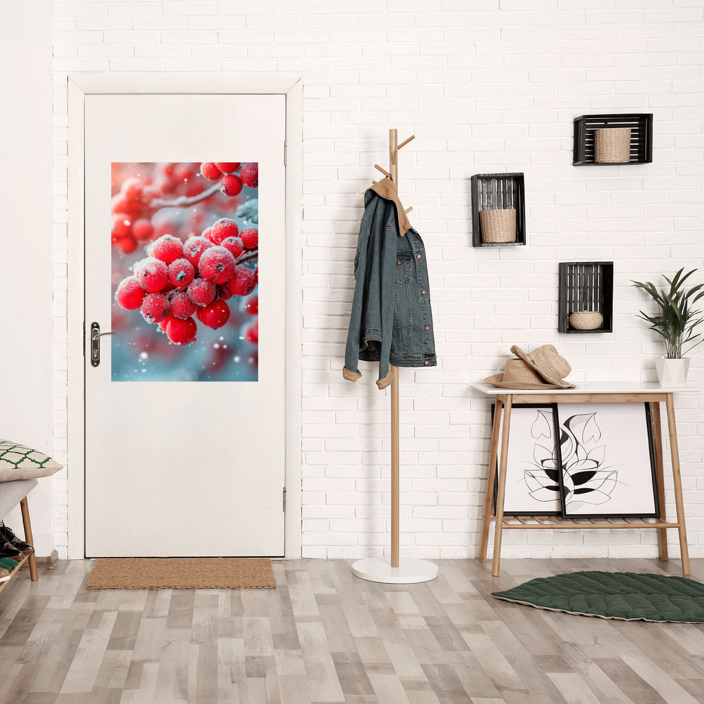 WINTER'S CRIMSON TREASURES Vertikales Poster zum Abziehen und Aufkleben