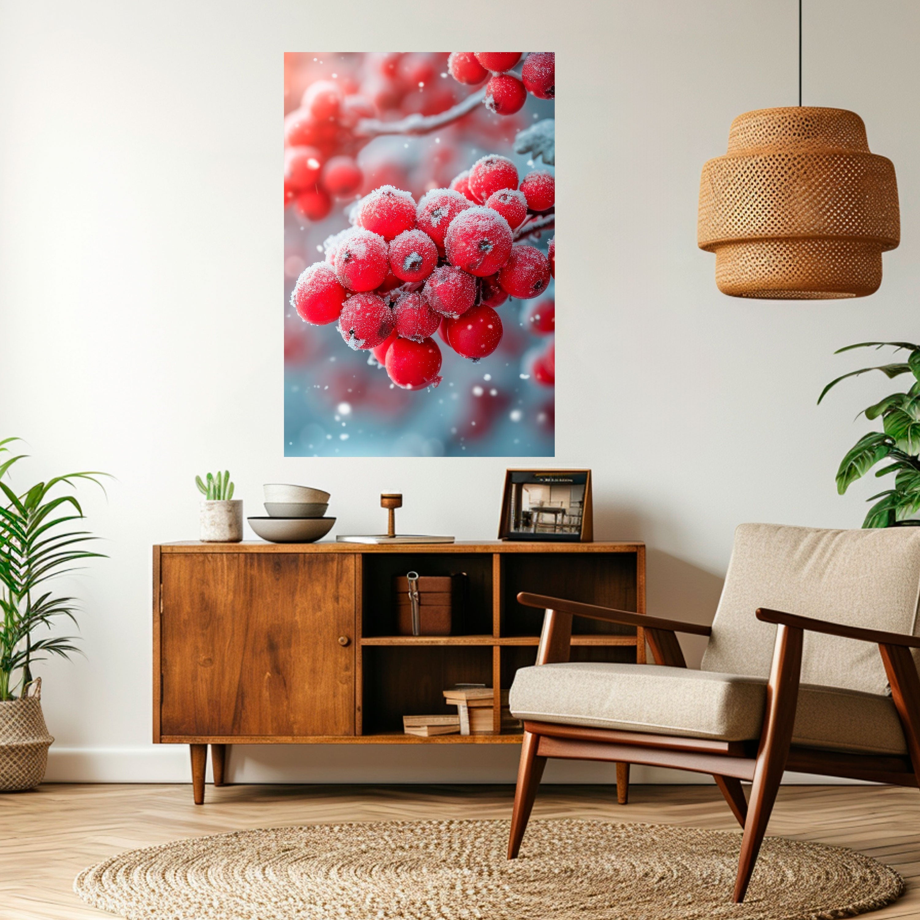 WINTER'S CRIMSON TREASURES Vertikales Poster zum Abziehen und Aufkleben