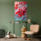 WINTER'S CRIMSON TREASURES Selbstklebendes Poster - Hochformat