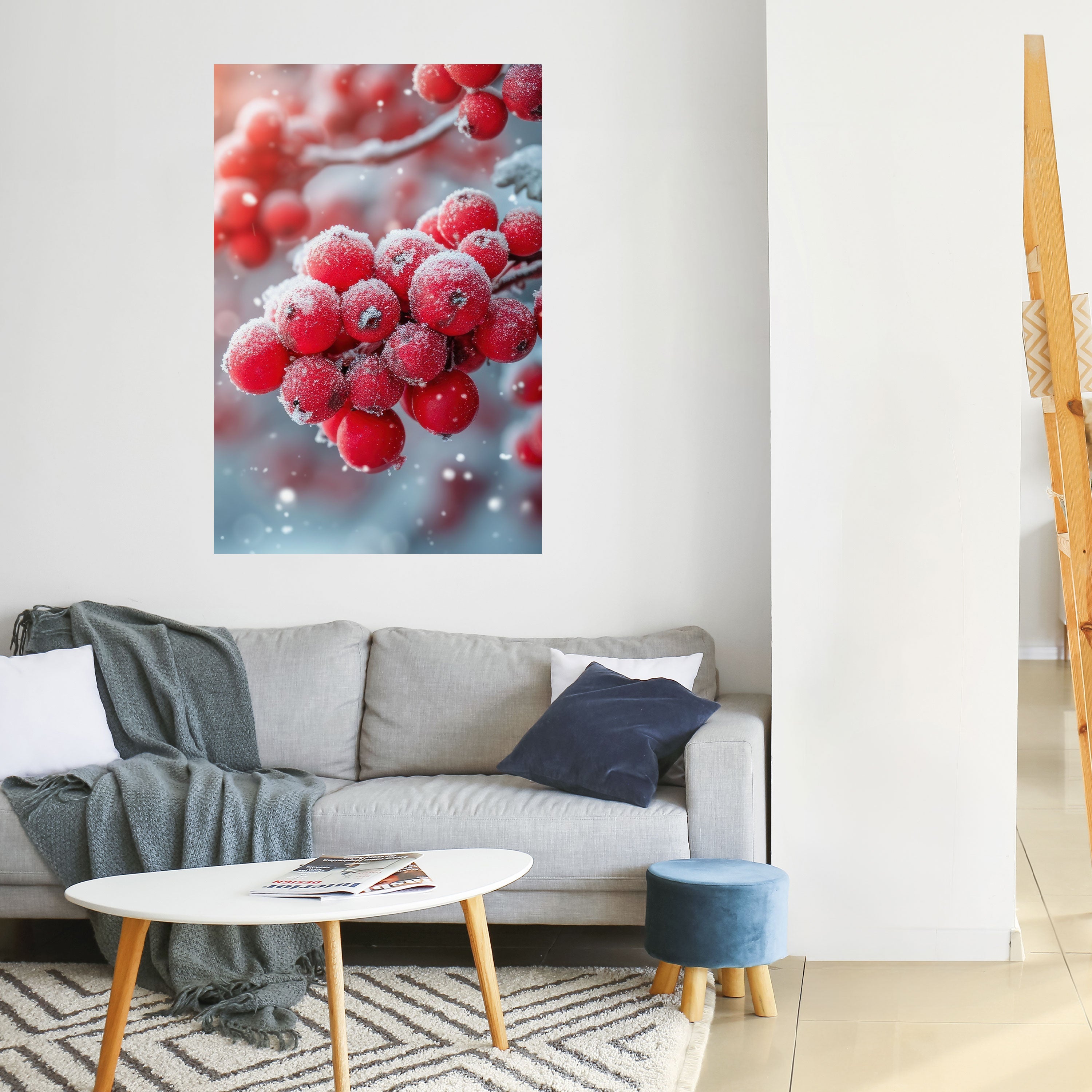WINTER'S CRIMSON TREASURES Vertikales Poster zum Abziehen und Aufkleben