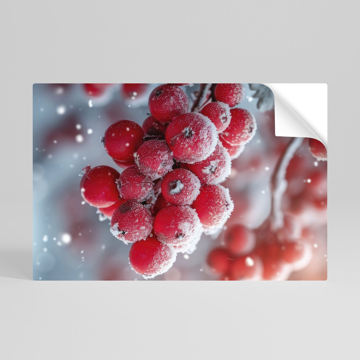 WINTER'S CRIMSON TREASURES Selbstklebendes Horizontal-Poster
