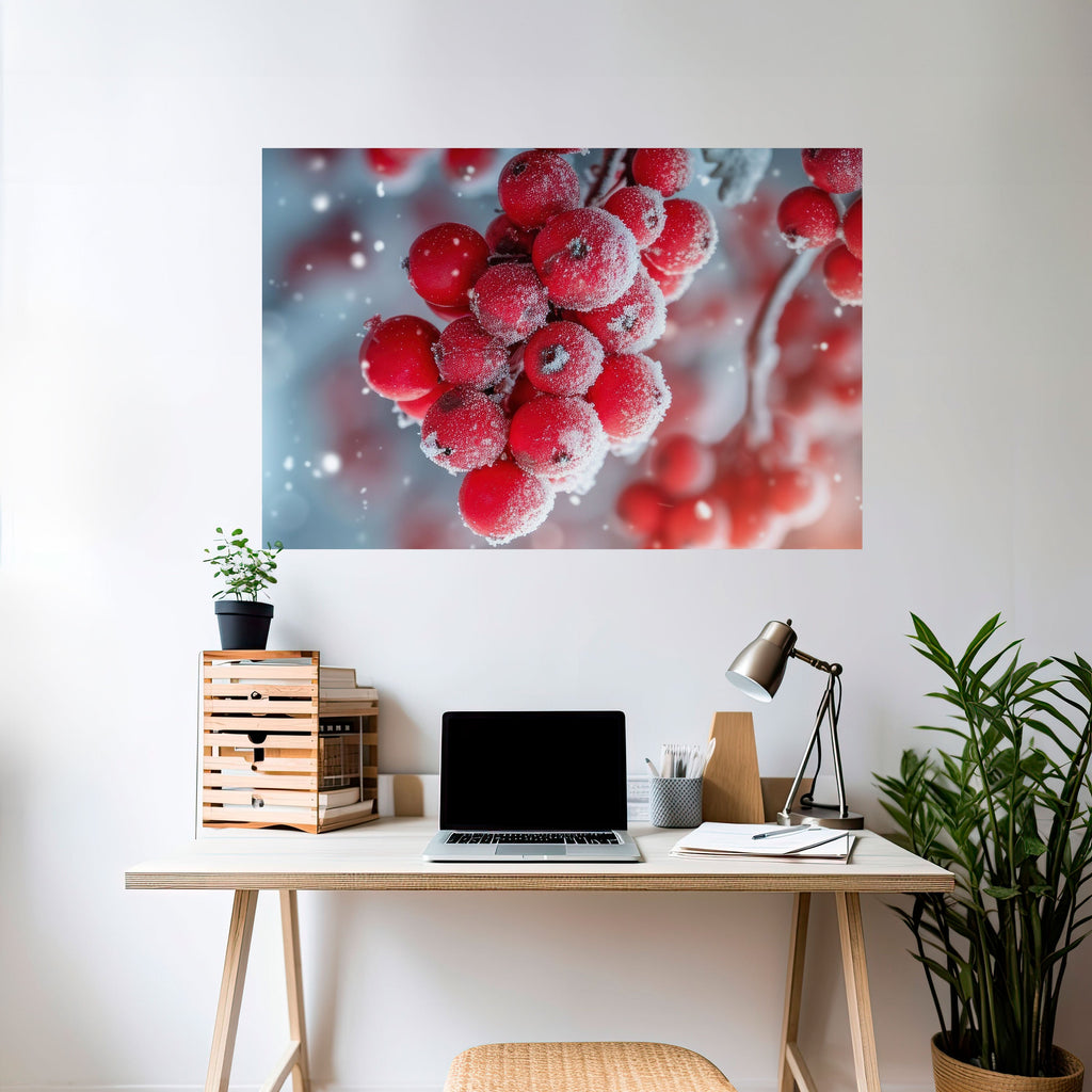 WINTER'S CRIMSON TREASURES Horizontales Poster zum Abziehen und Aufkleben