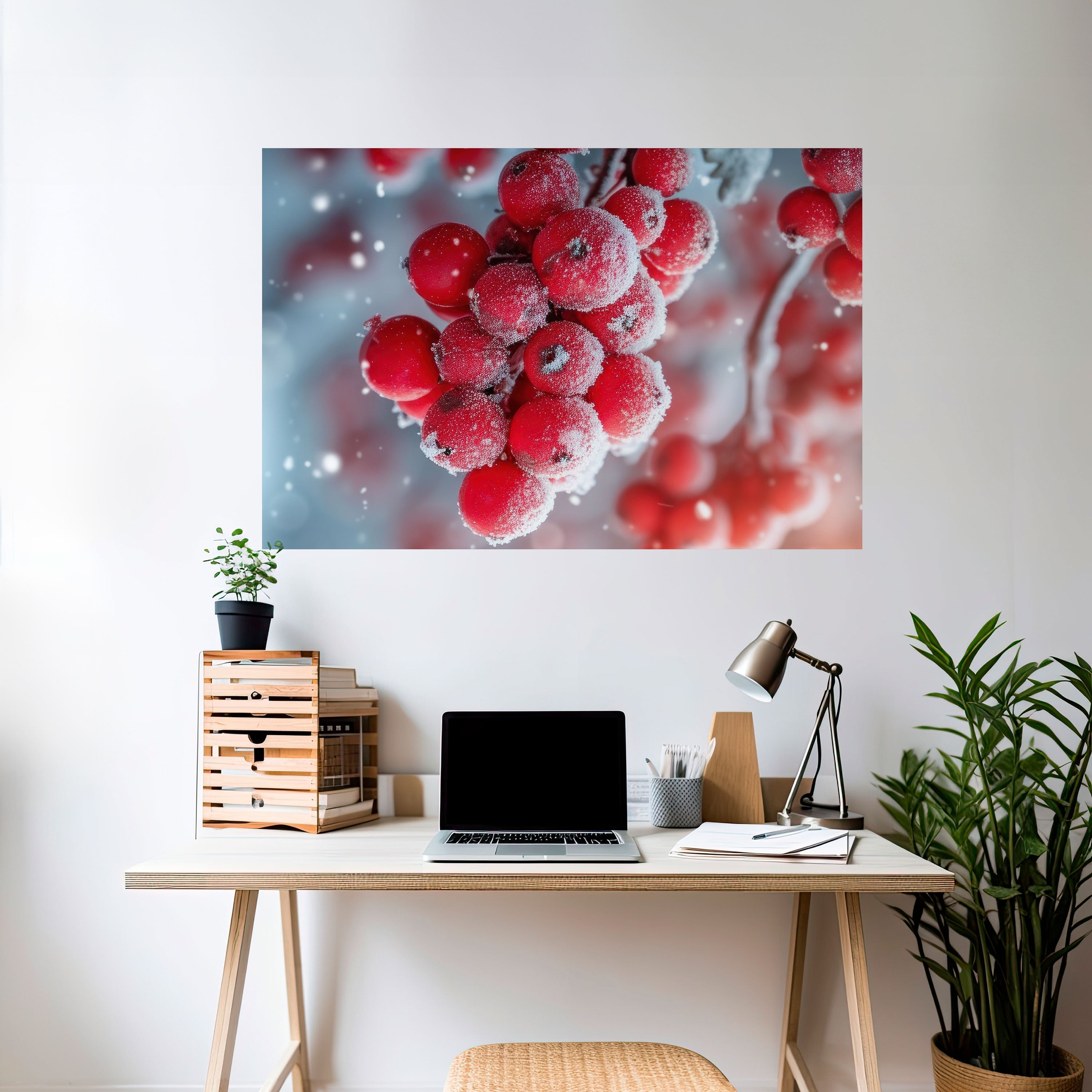 WINTER'S CRIMSON TREASURES Horizontales Poster zum Abziehen und Aufkleben