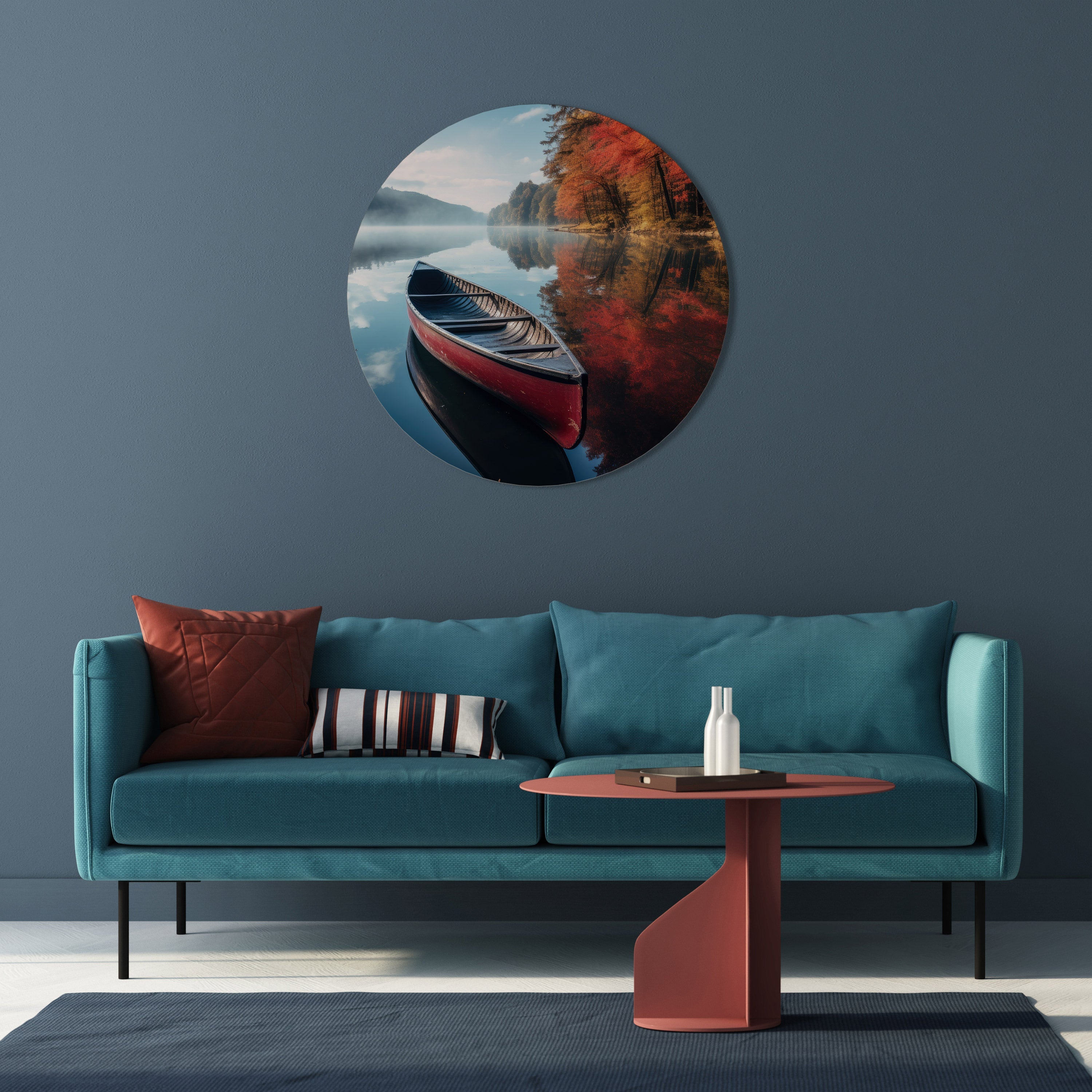 BOAT OF TRANQUILITY Round Wall Art