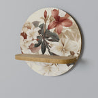 PETAL POETRY Round Art Shelf In Oak Effect