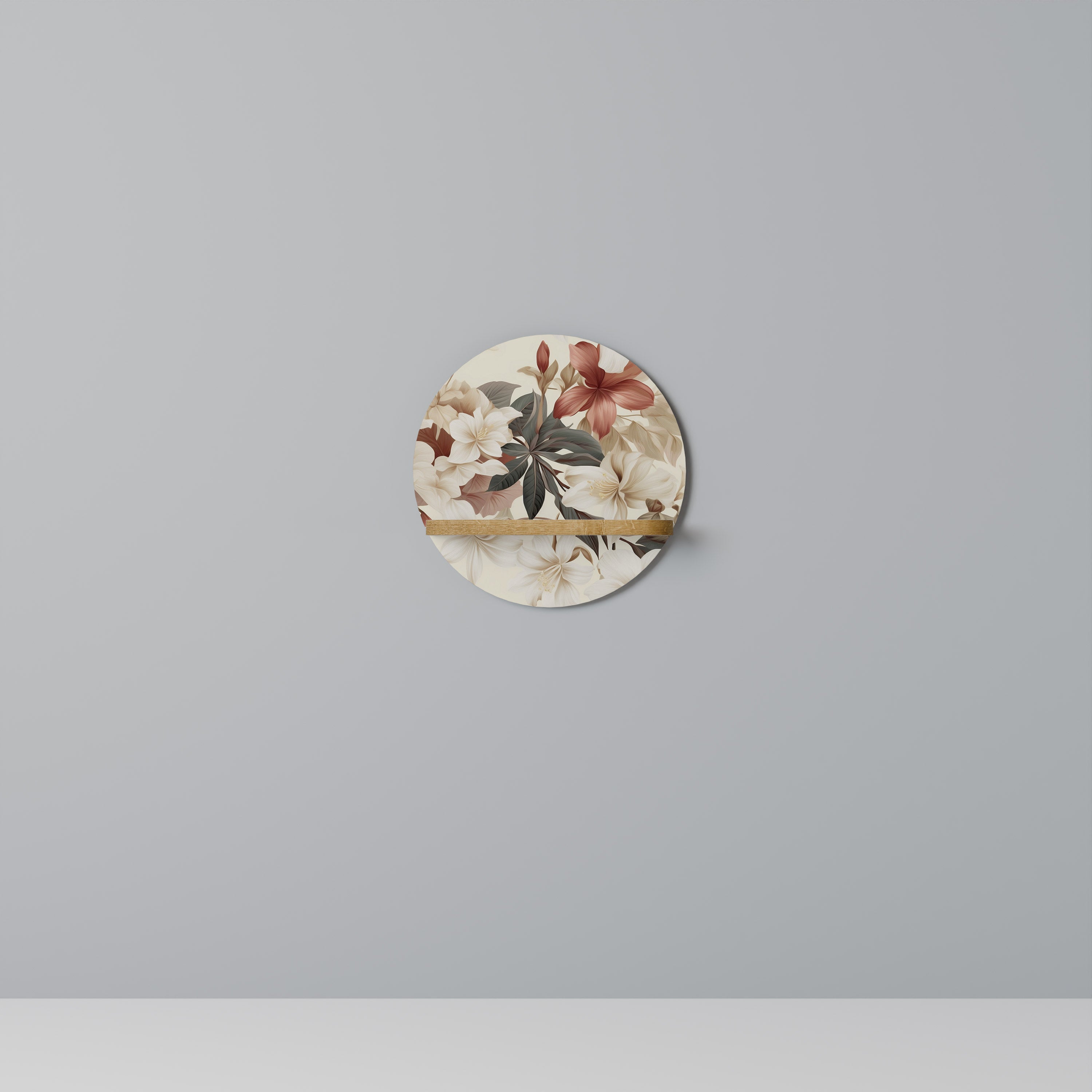 PETAL POETRY Rundes Kunstregal in Eiche-Optik