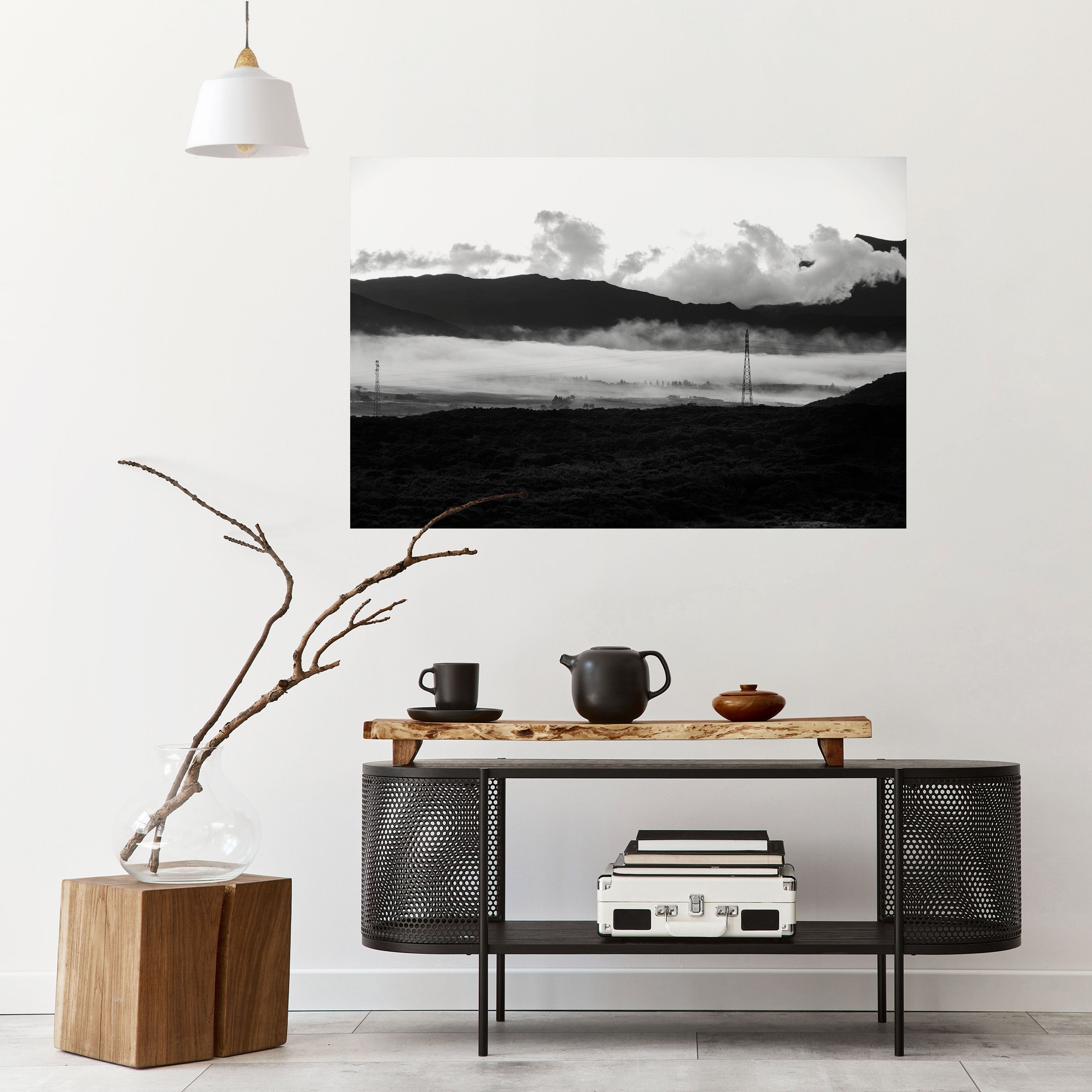 MISTY MOUNTAIN RADIANCE Horizontales Poster zum Abziehen und Aufkleben