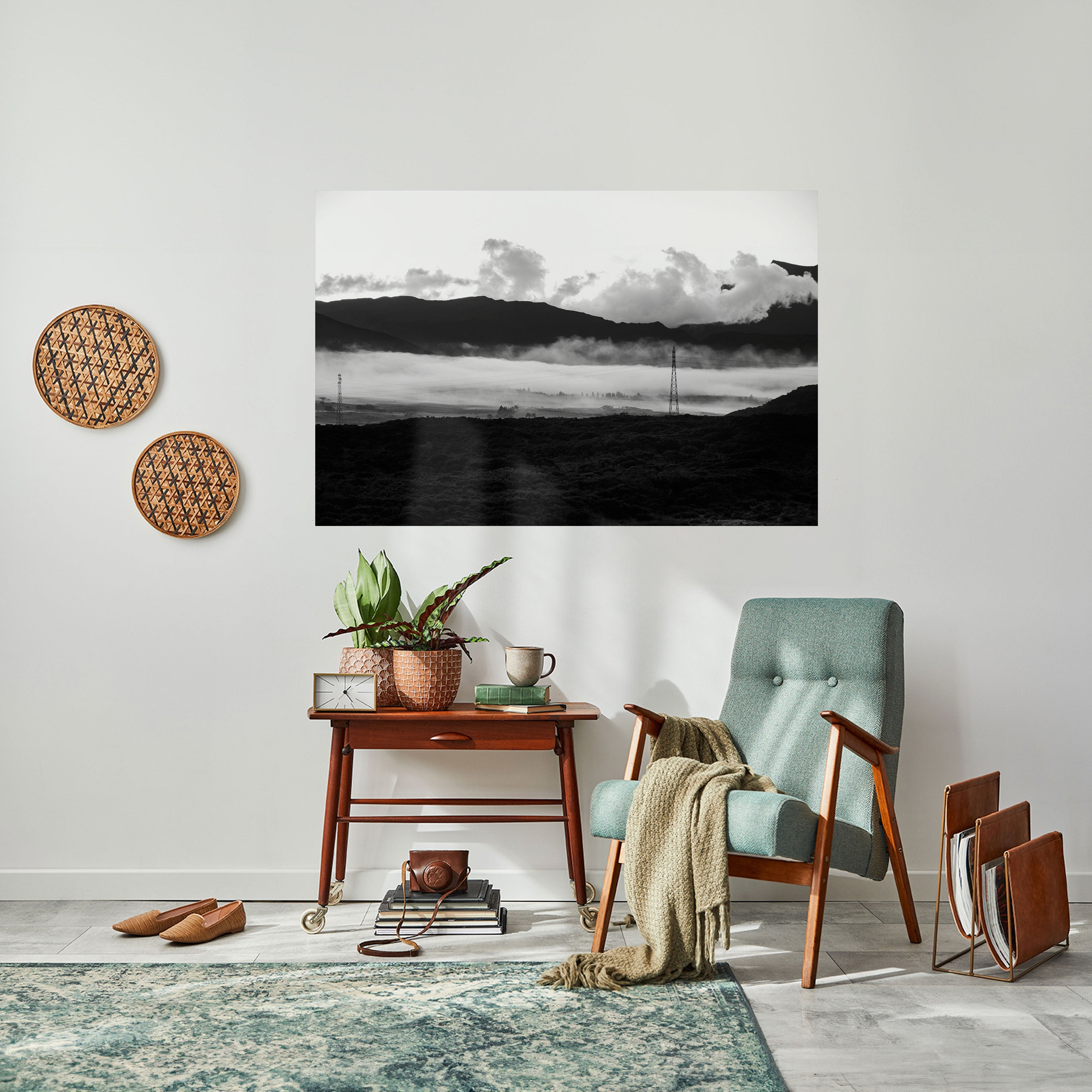 MISTY MOUNTAIN RADIANCE Horizontales Poster zum Abziehen und Aufkleben