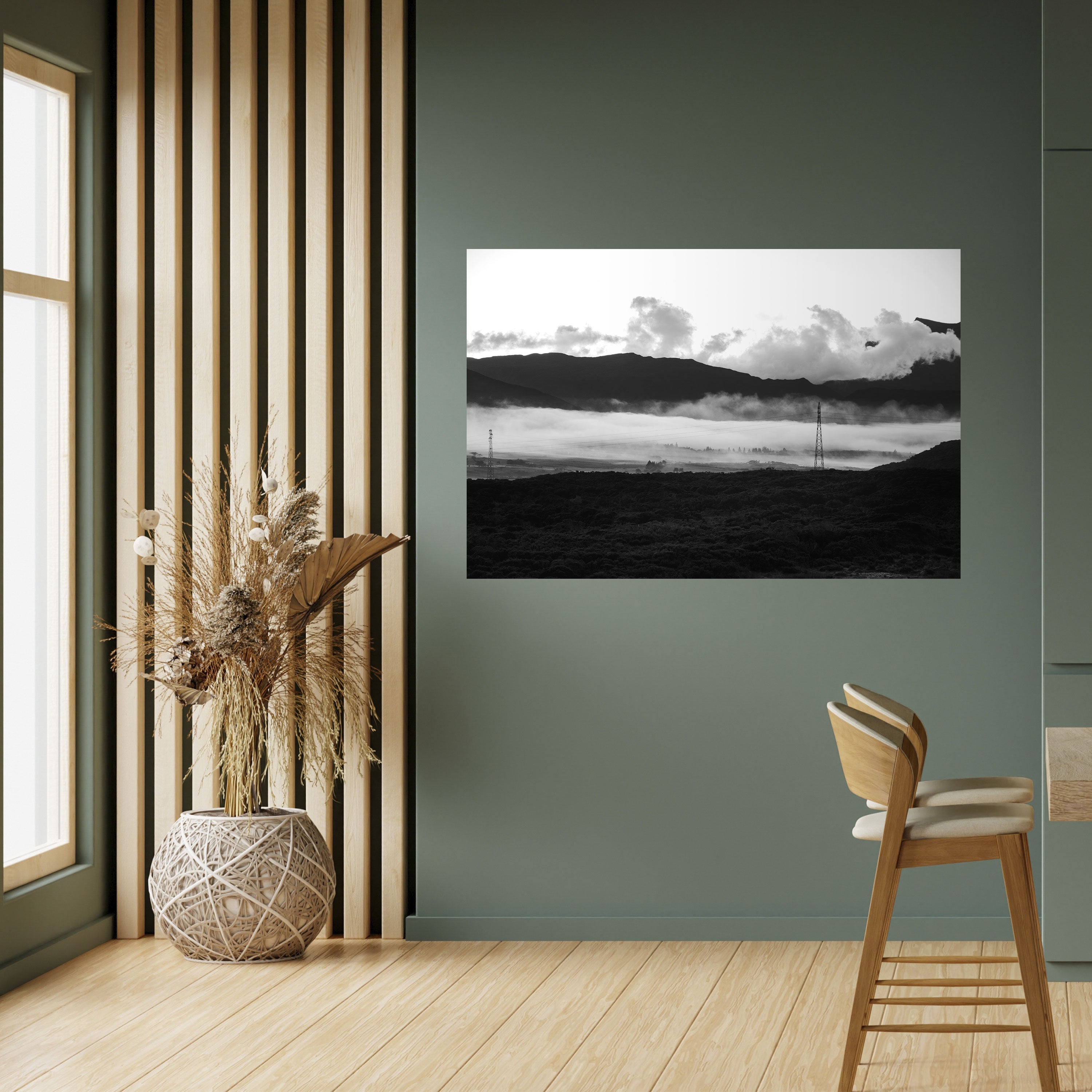 MISTY MOUNTAIN RADIANCE Horizontales Poster zum Abziehen und Aufkleben