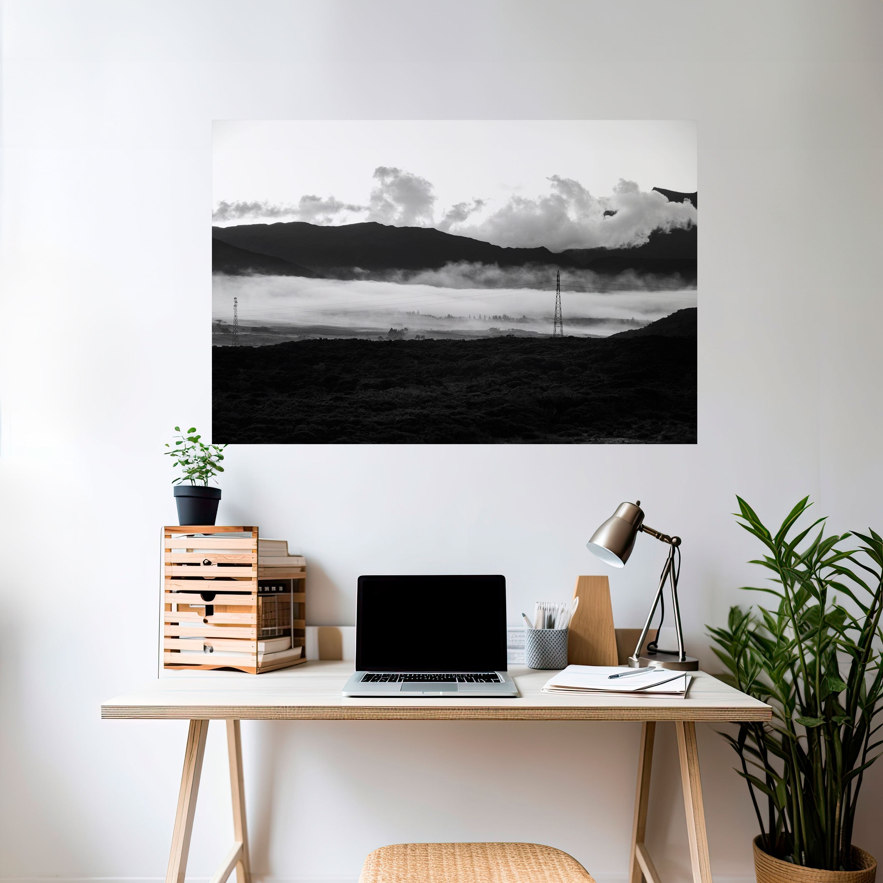 MISTY MOUNTAIN RADIANCE Horizontales Poster zum Abziehen und Aufkleben