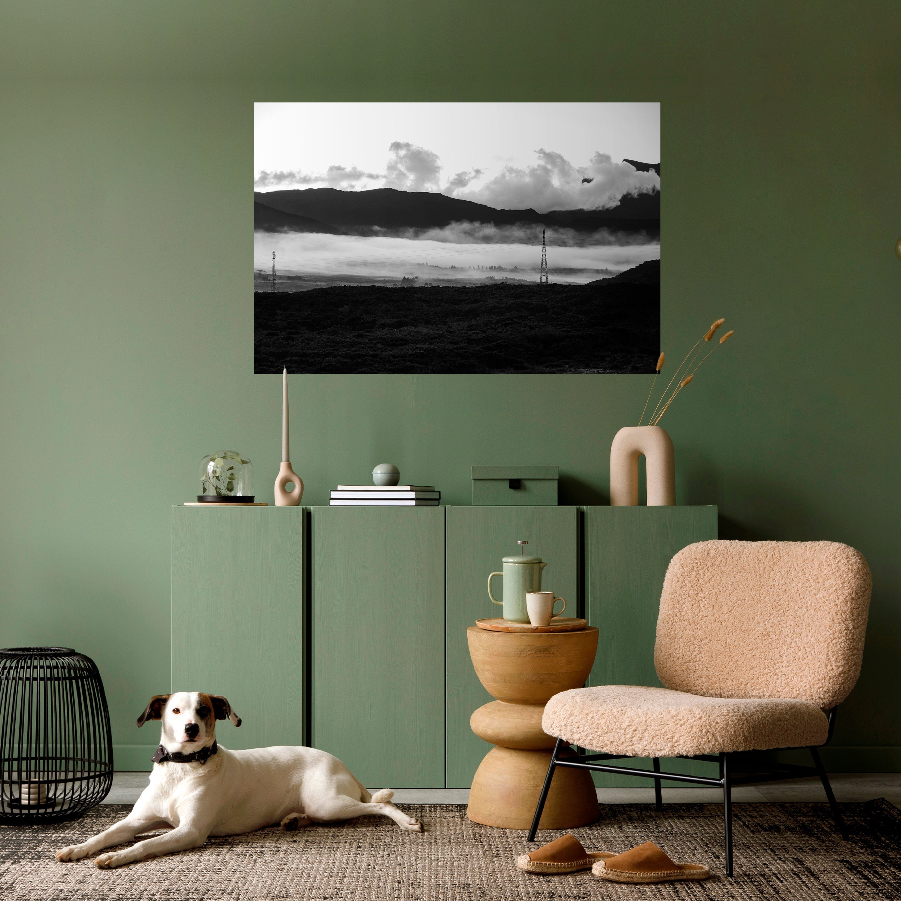 MISTY MOUNTAIN RADIANCE Horizontales Poster zum Abziehen und Aufkleben