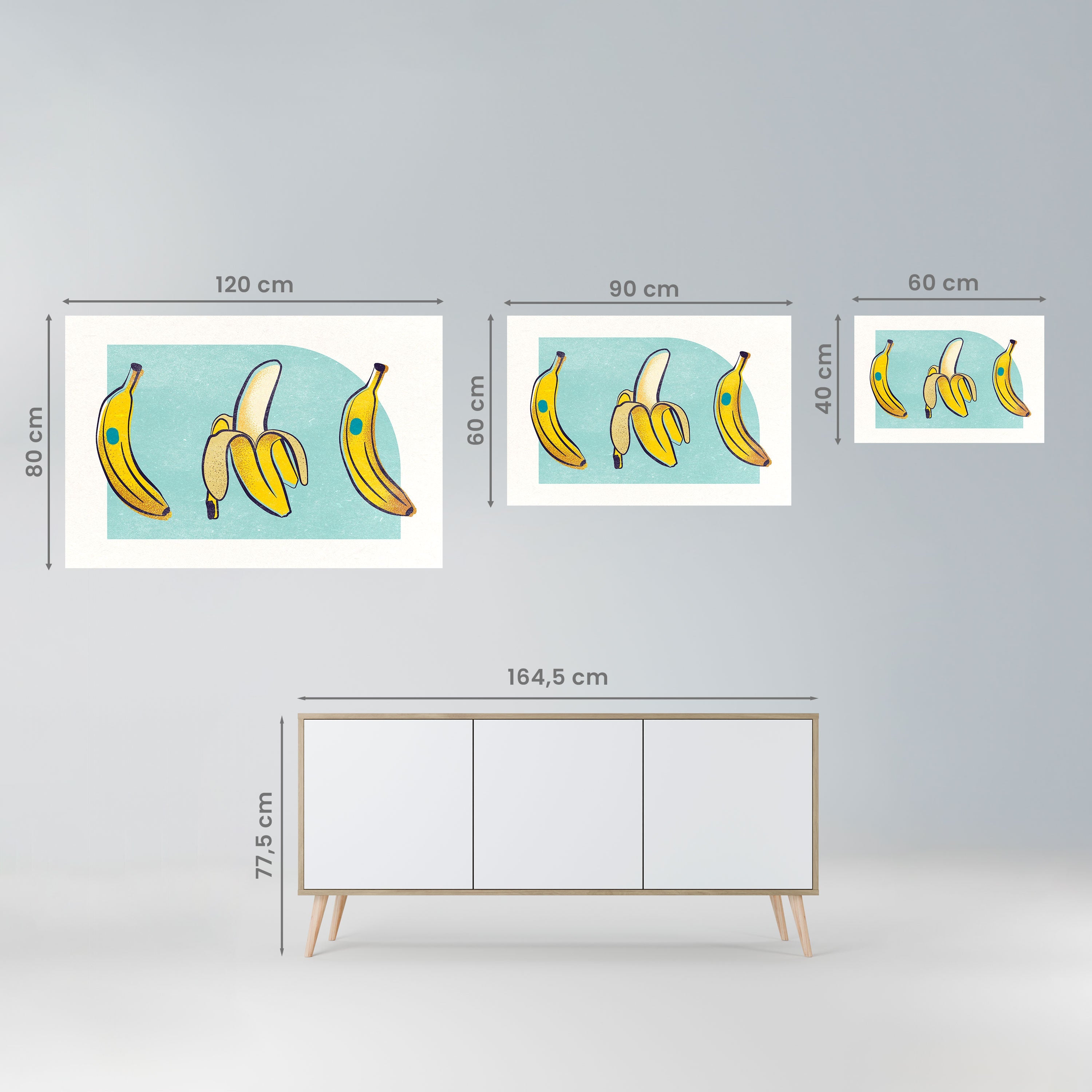 BOLD BANANA BOUQUET Horizontales Poster zum Abziehen und Aufkleben