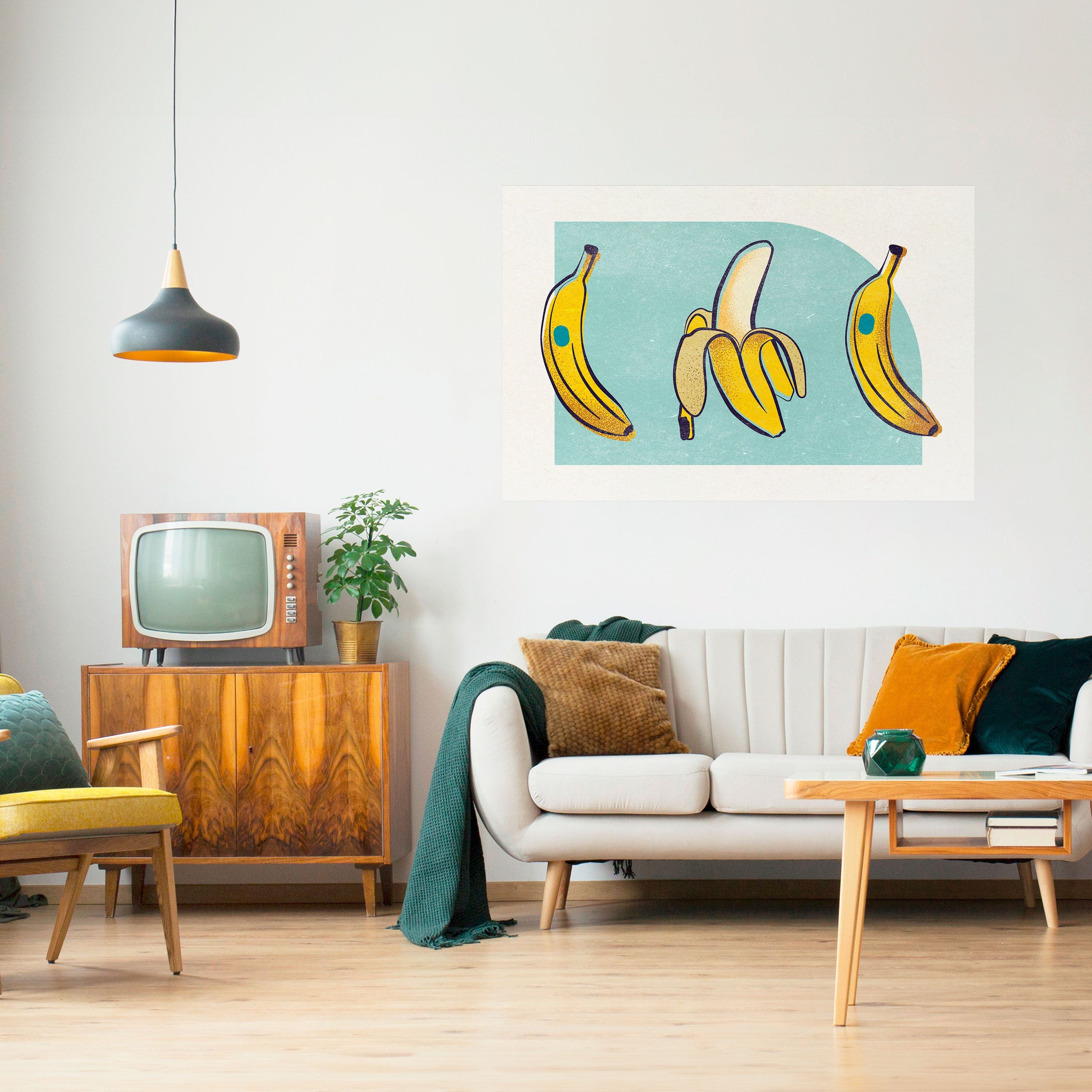 BOLD BANANA BOUQUET Horizontales Poster zum Abziehen und Aufkleben
