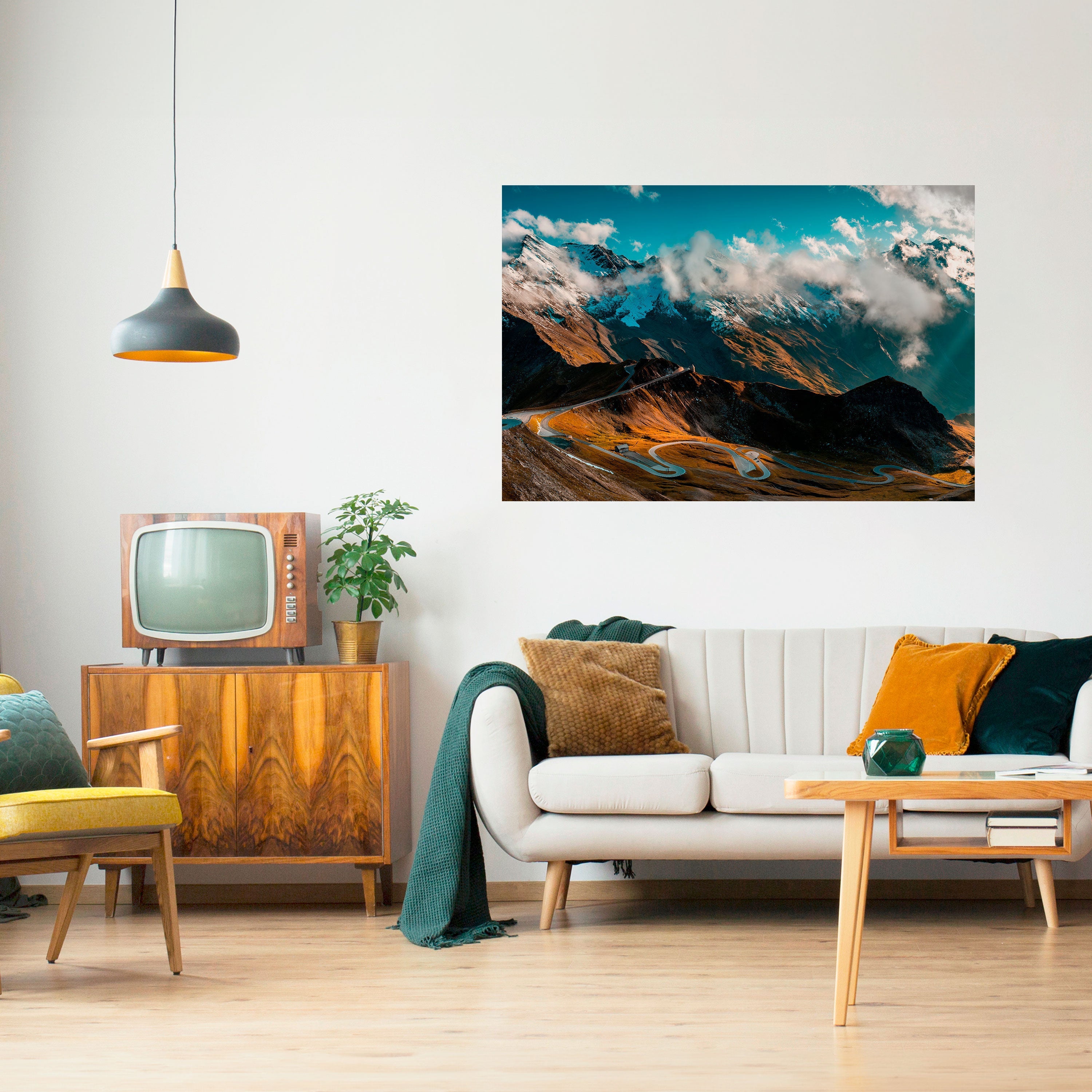 MOUNTAIN SERPENTINE Horizontales Poster zum Abziehen und Aufkleben