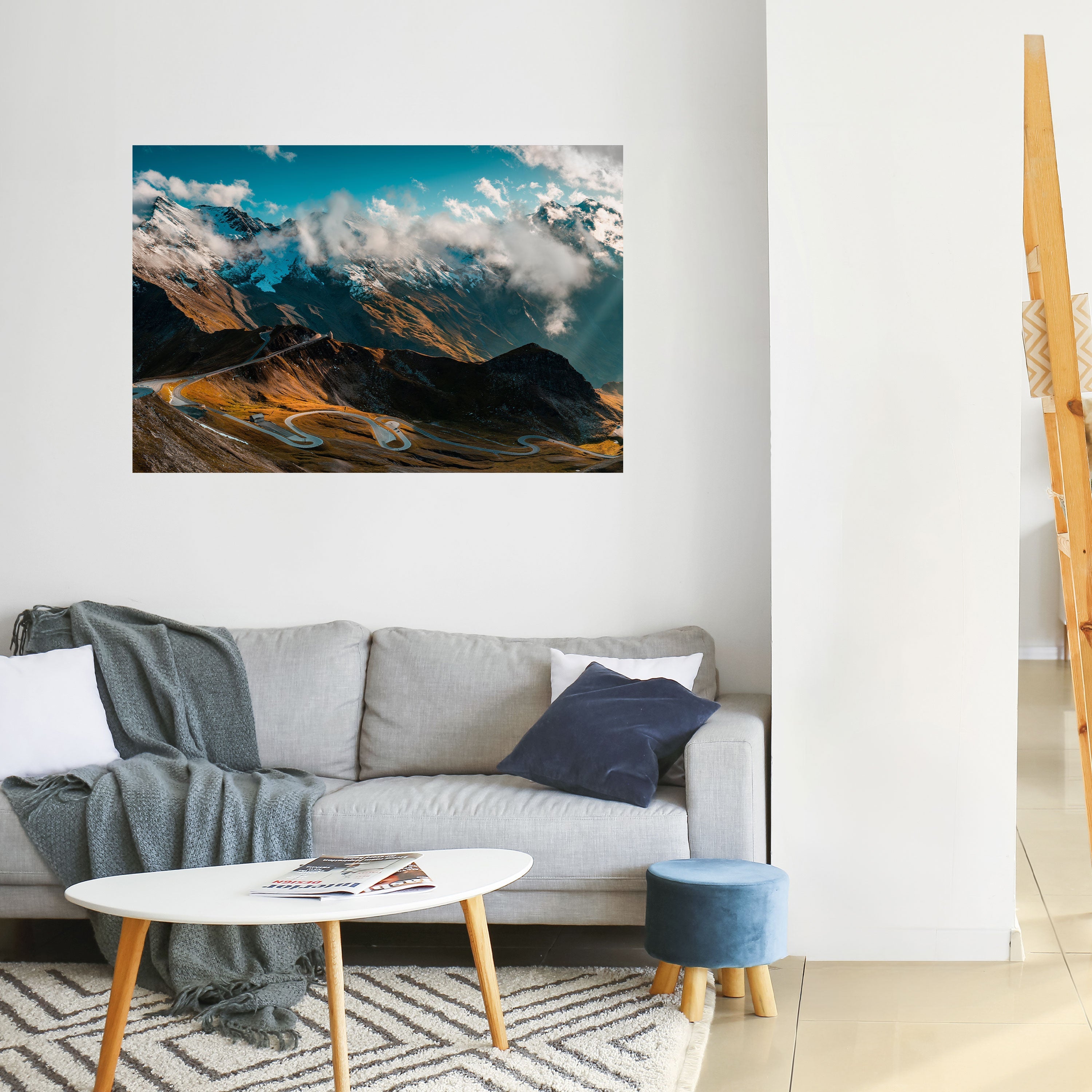 MOUNTAIN SERPENTINE Horizontales Poster zum Abziehen und Aufkleben