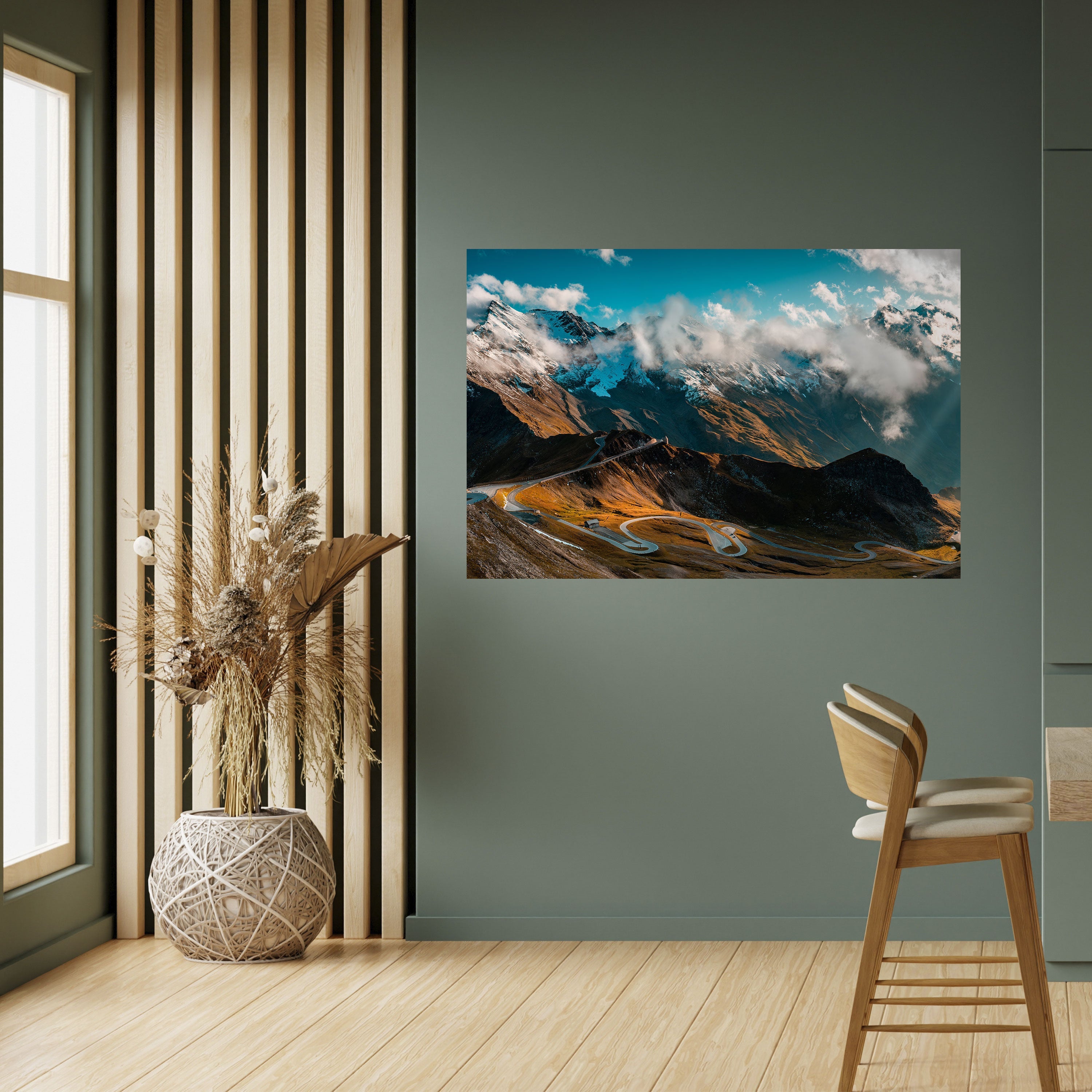 MOUNTAIN SERPENTINE Horizontales Poster zum Abziehen und Aufkleben