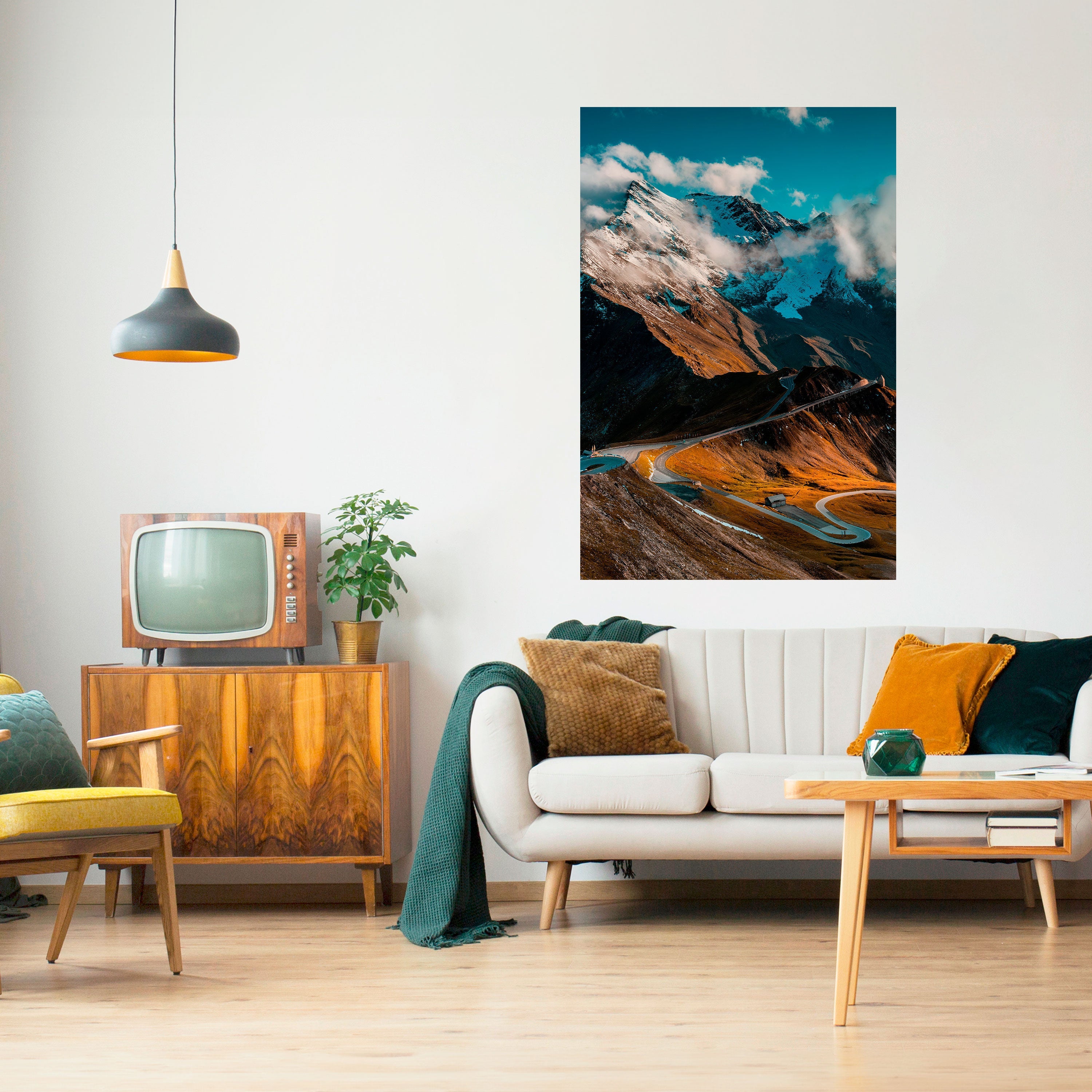 MOUNTAIN SERPENTINE Vertikales Poster zum Abziehen und Aufkleben