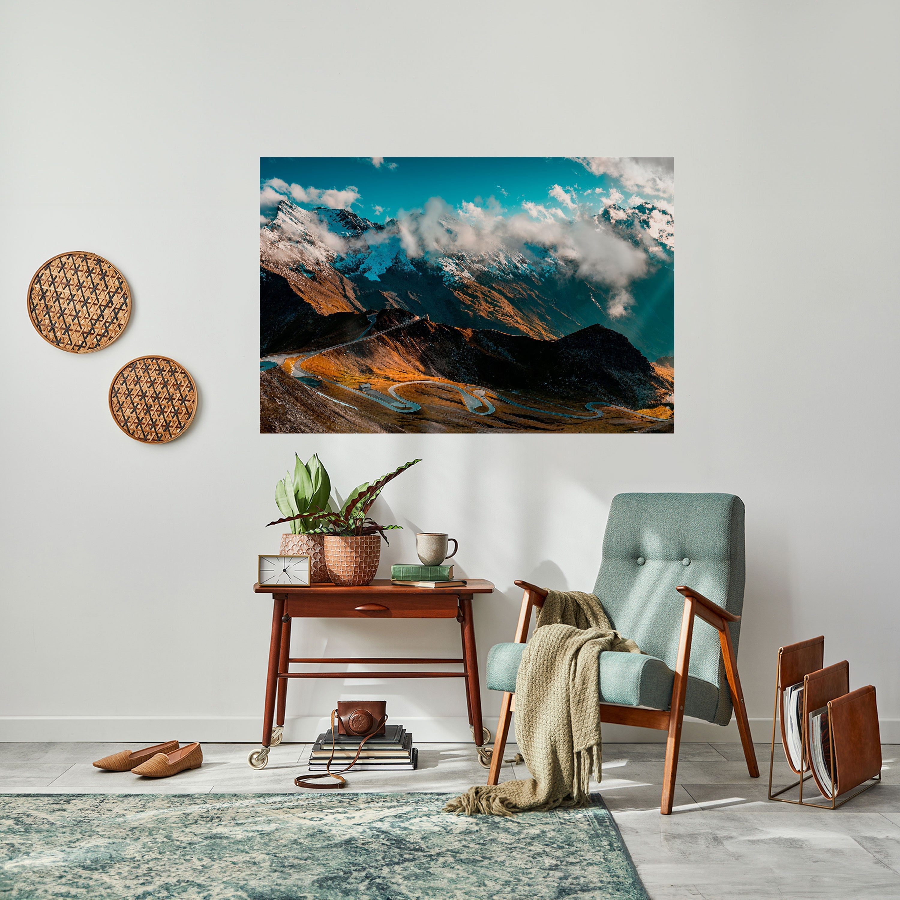 MOUNTAIN SERPENTINE Horizontales Poster zum Abziehen und Aufkleben