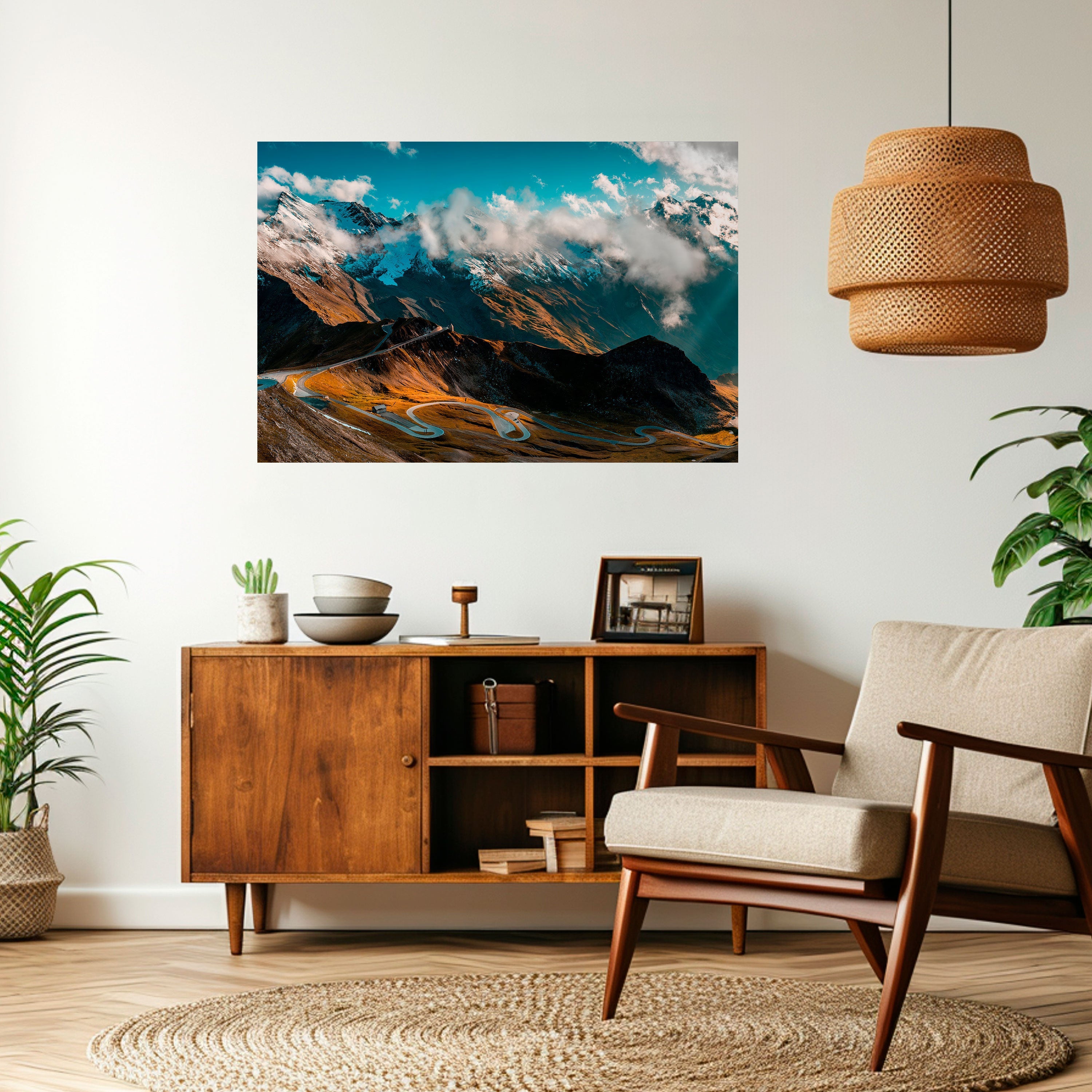 MOUNTAIN SERPENTINE Horizontales Poster zum Abziehen und Aufkleben