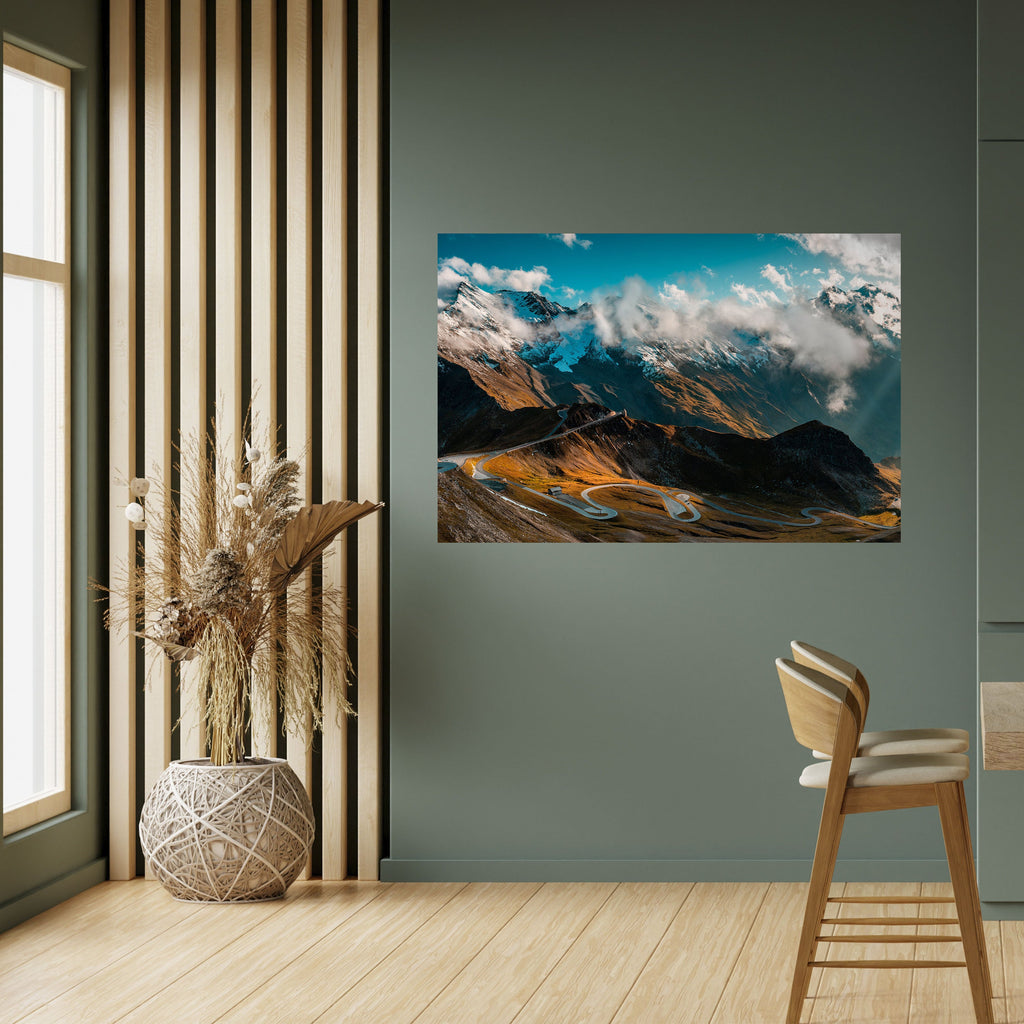 MOUNTAIN SERPENTINE Horizontales Poster zum Abziehen und Aufkleben