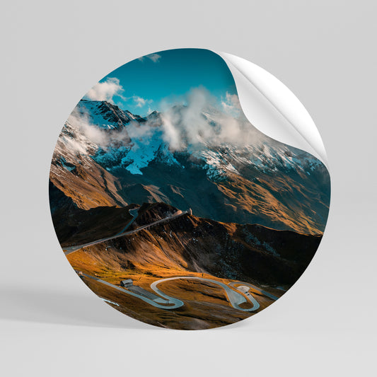 MOUNTAIN SERPENTINE Runder Wandsticker zum Abziehen und Aufkleben