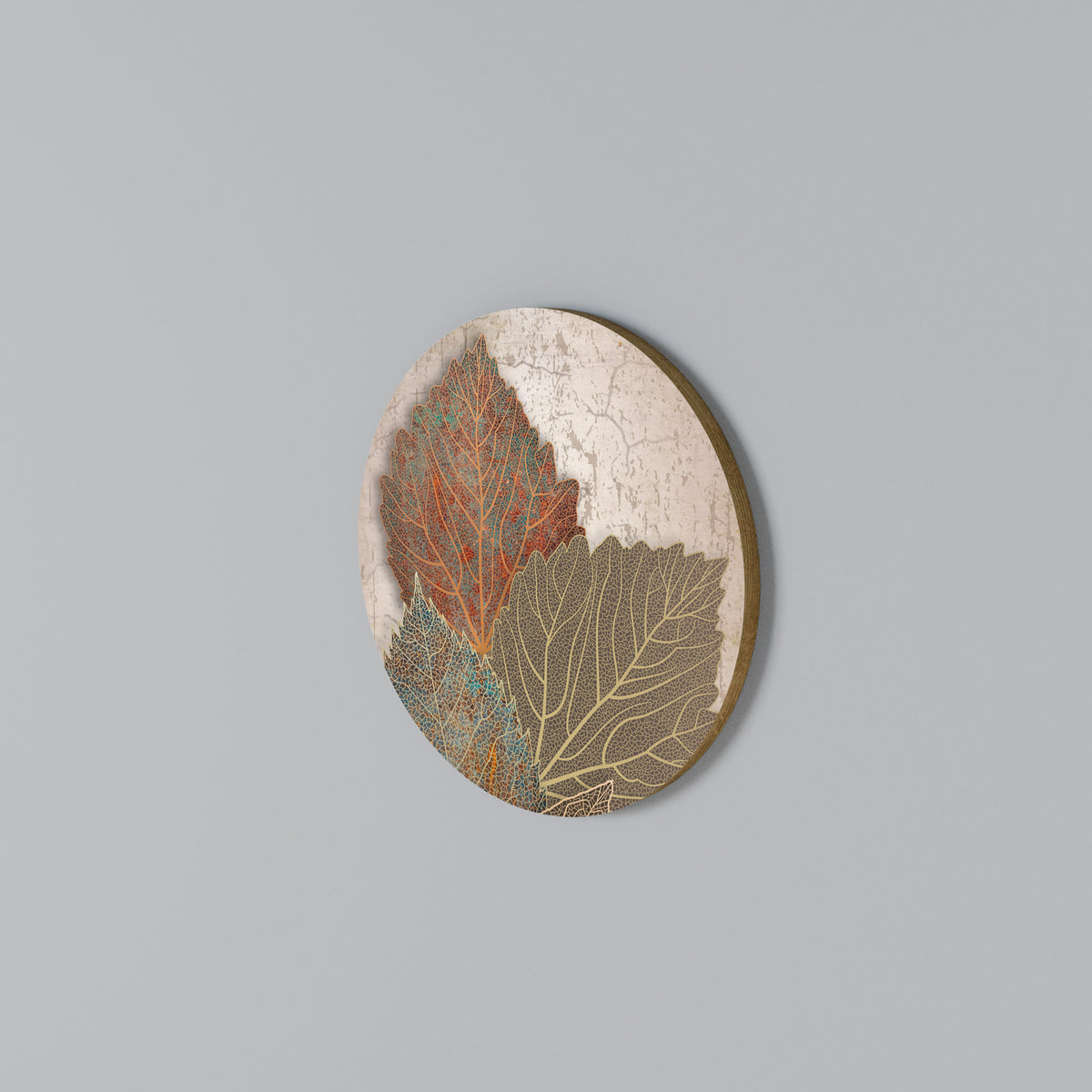 LEAVES OF TIME Rundes Wandbild