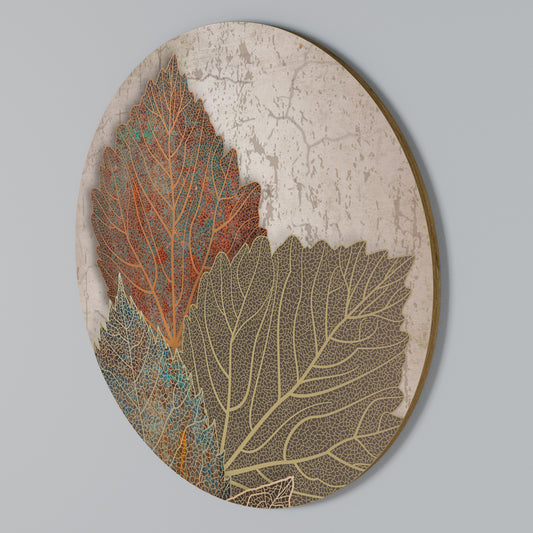 LEAVES OF TIME Rundes Wandbild
