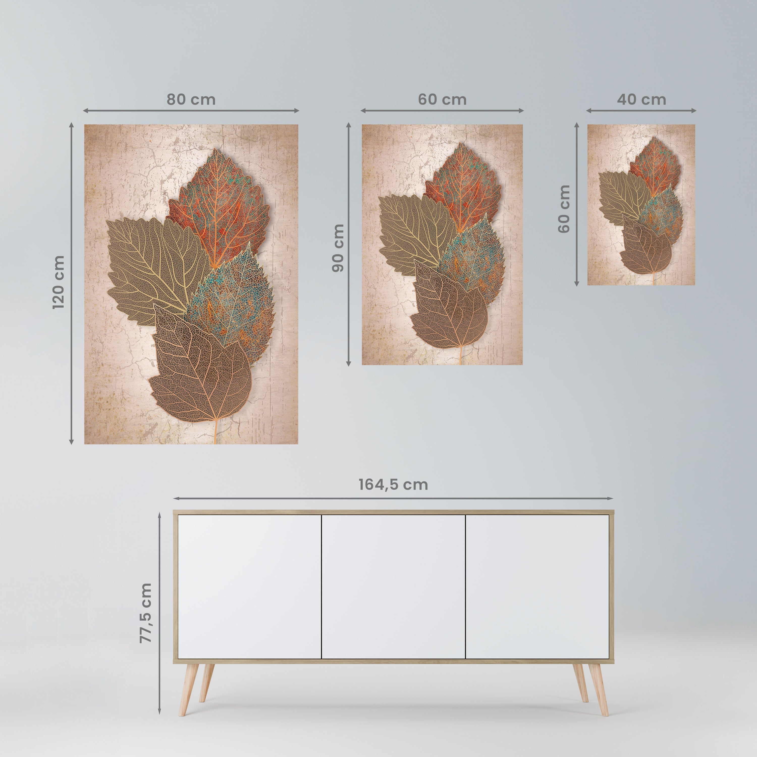 Vertikales Poster „Leaves of Time“ zum Abziehen und Aufkleben