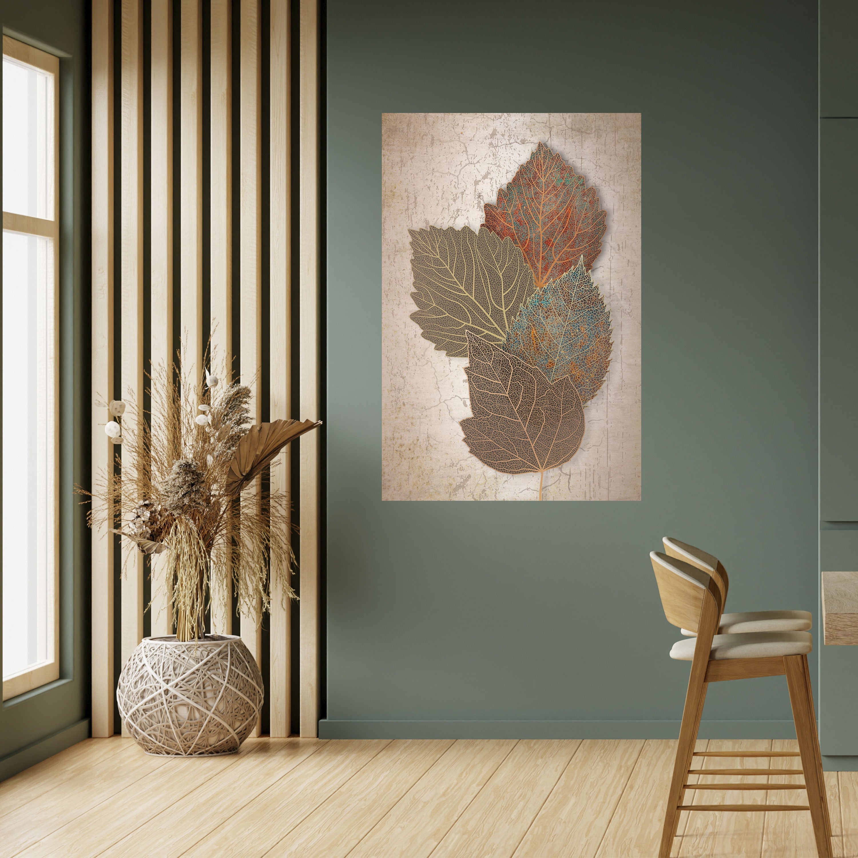 Vertikales Poster „Leaves of Time“ zum Abziehen und Aufkleben
