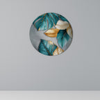 ELEGANCE IN LEAVES Runde Wanddekoration Ø 69 cm