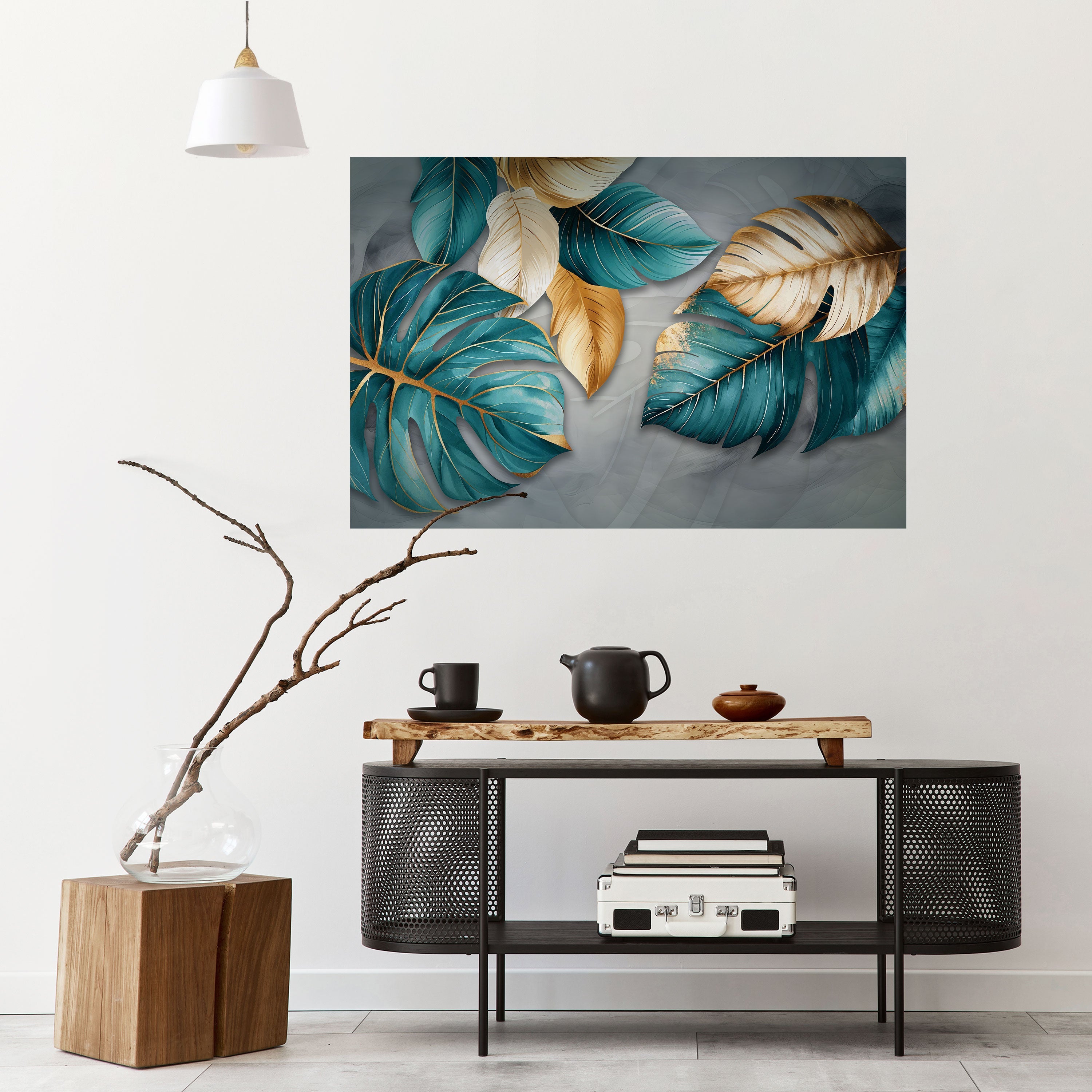 ELEGANCE IN LEAVES Horizontales Poster zum Abziehen und Aufkleben
