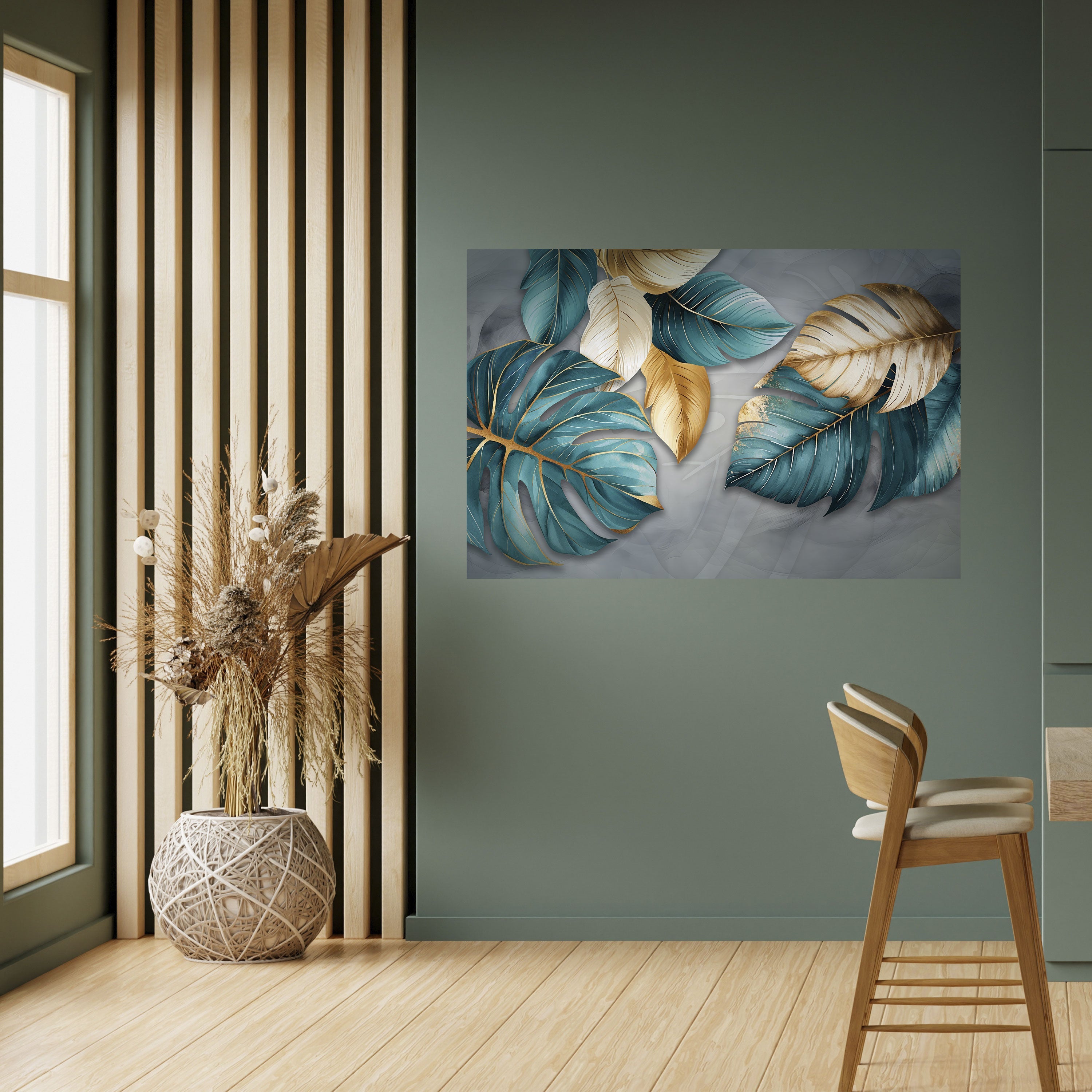 ELEGANCE IN LEAVES Horizontales Poster zum Abziehen und Aufkleben