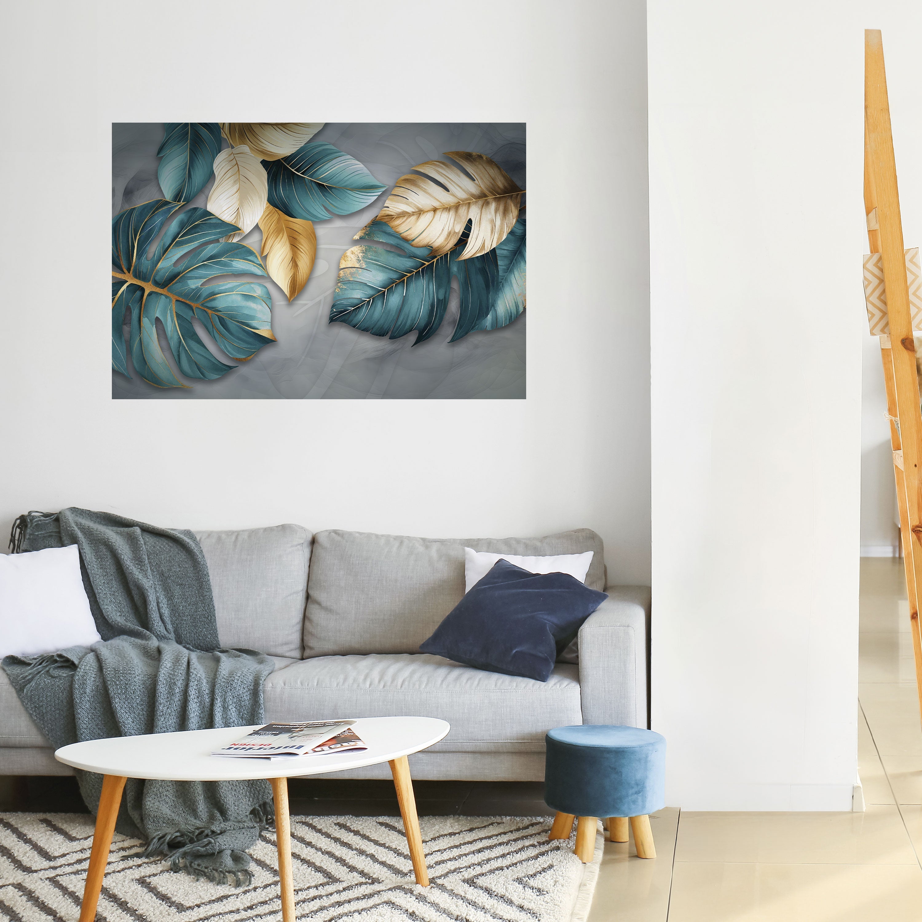 ELEGANCE IN LEAVES Horizontales Poster zum Abziehen und Aufkleben