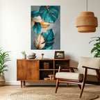 ELEGANCE IN LEAVES Selbstklebendes Poster - Hochformat