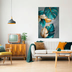 ELEGANCE IN LEAVES Selbstklebendes Poster - Hochformat